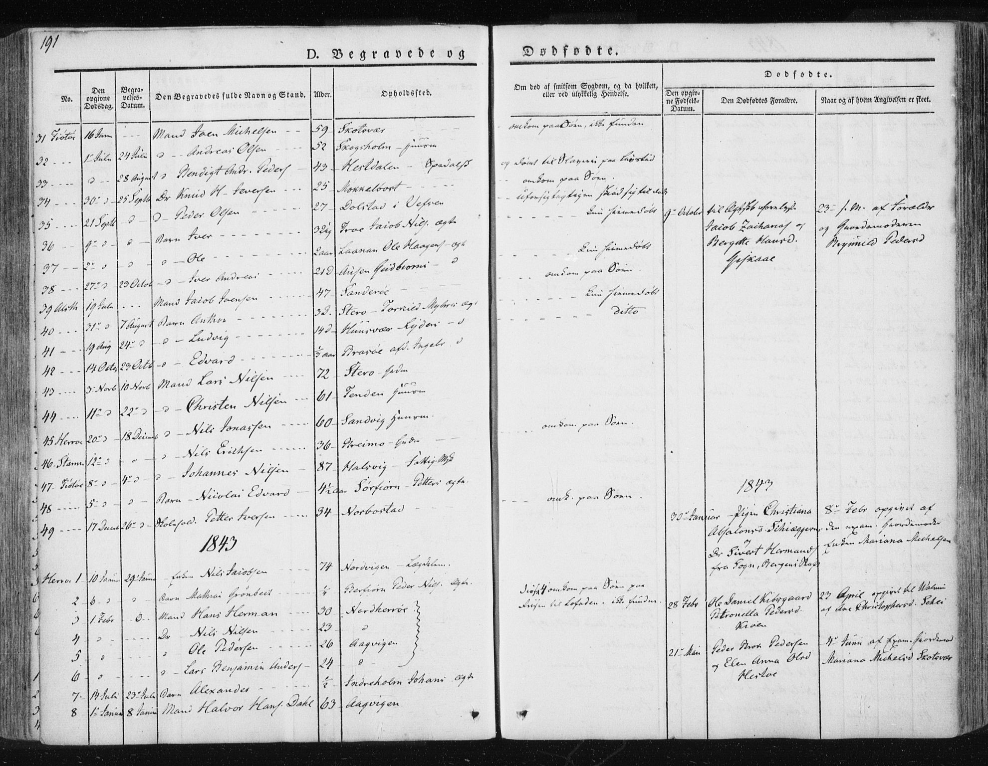 Ministerialprotokoller, klokkerbøker og fødselsregistre - Nordland, AV/SAT-A-1459/830/L0447: Parish register (official) no. 830A11, 1831-1854, p. 191