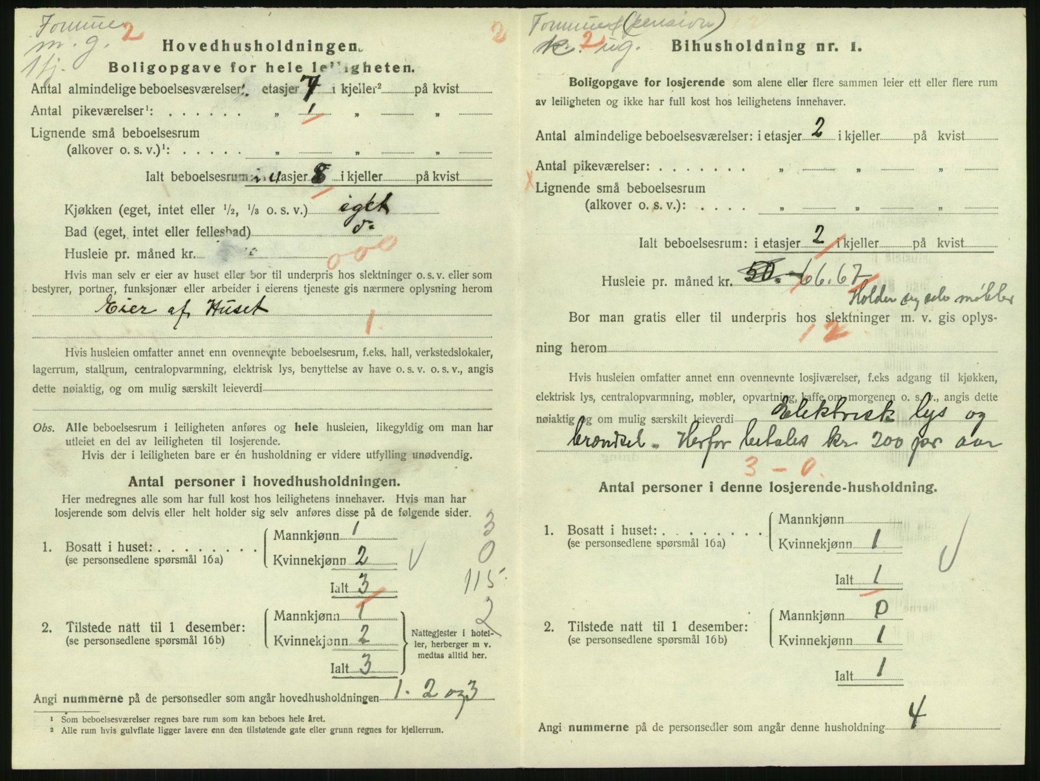 SAH, 1920 census for Lillehammer, 1920, p. 1589