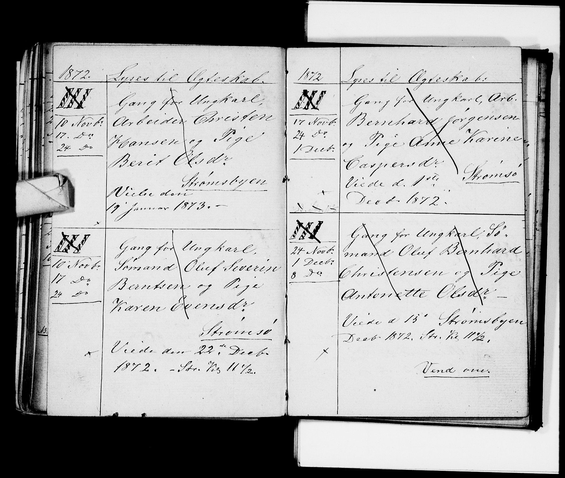 Strømsø kirkebøker, AV/SAKO-A-246/H/Ha/L0003: Banns register no. 3, 1866-1874