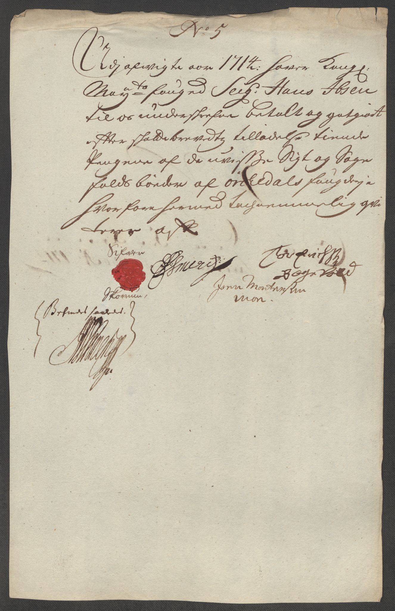 Rentekammeret inntil 1814, Reviderte regnskaper, Fogderegnskap, RA/EA-4092/R60/L3965: Fogderegnskap Orkdal og Gauldal, 1714, p. 401