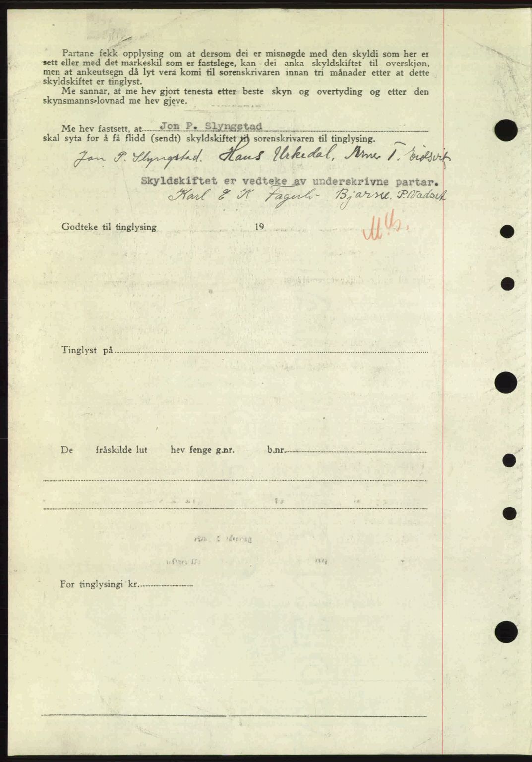 Nordre Sunnmøre sorenskriveri, AV/SAT-A-0006/1/2/2C/2Ca: Mortgage book no. A25, 1947-1947, Diary no: : 1229/1947