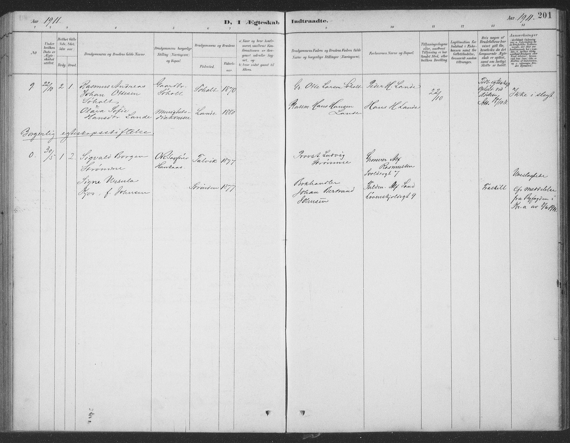 Ministerialprotokoller, klokkerbøker og fødselsregistre - Møre og Romsdal, SAT/A-1454/522/L0316: Parish register (official) no. 522A11, 1890-1911, p. 201