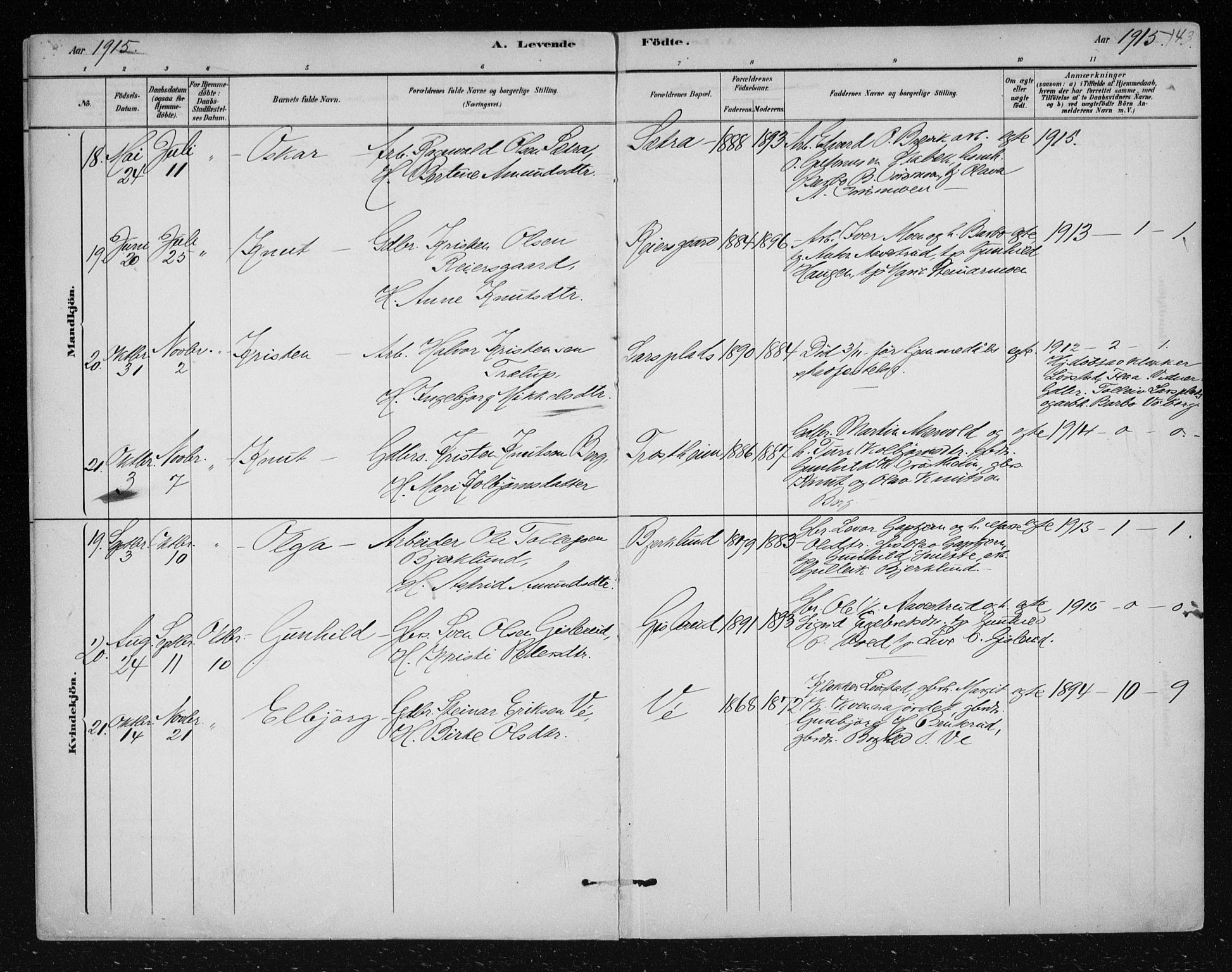 Nes kirkebøker, AV/SAKO-A-236/F/Fa/L0012: Parish register (official) no. 12, 1881-1917, p. 143