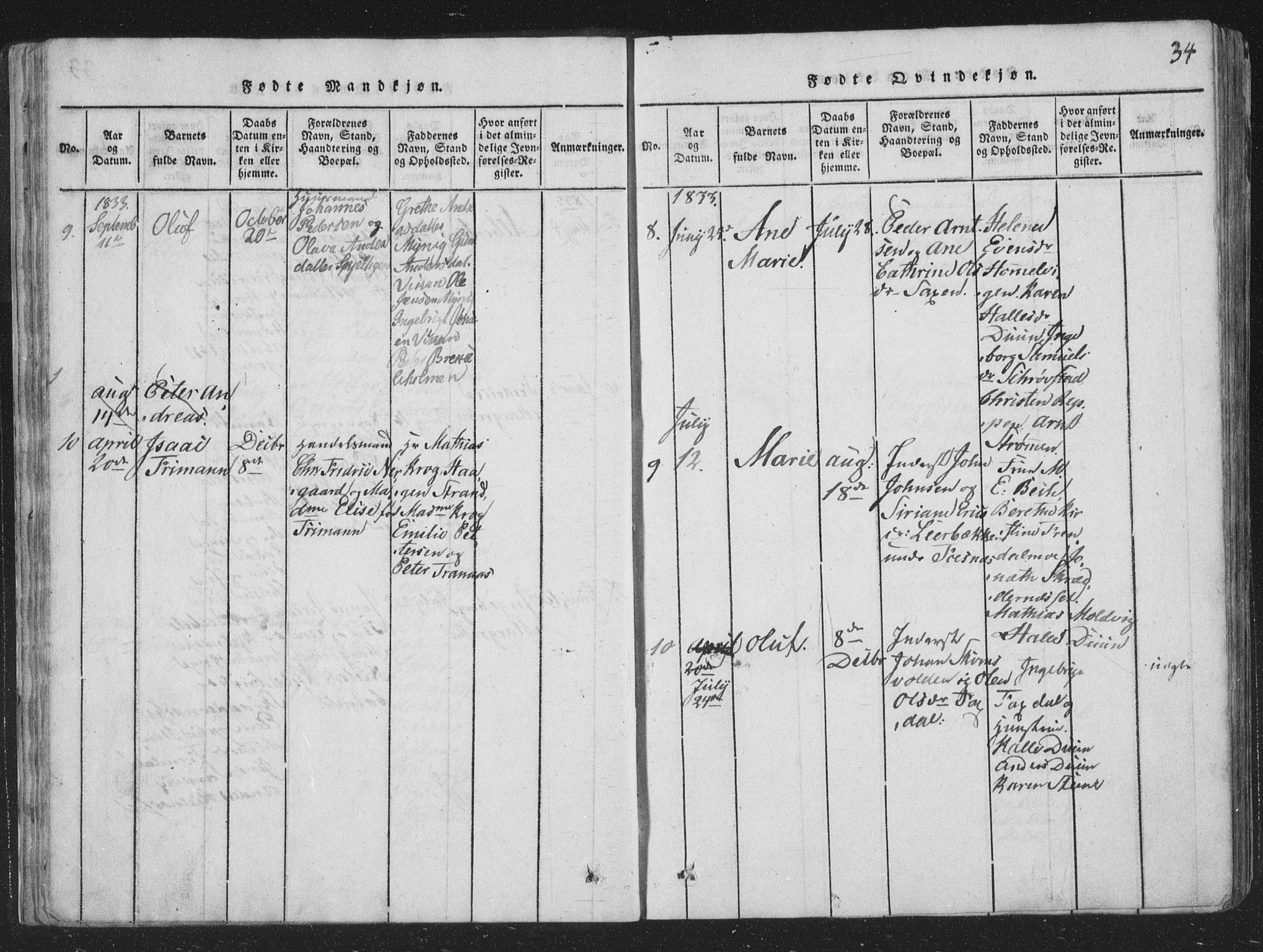 Ministerialprotokoller, klokkerbøker og fødselsregistre - Nord-Trøndelag, SAT/A-1458/773/L0613: Parish register (official) no. 773A04, 1815-1845, p. 34