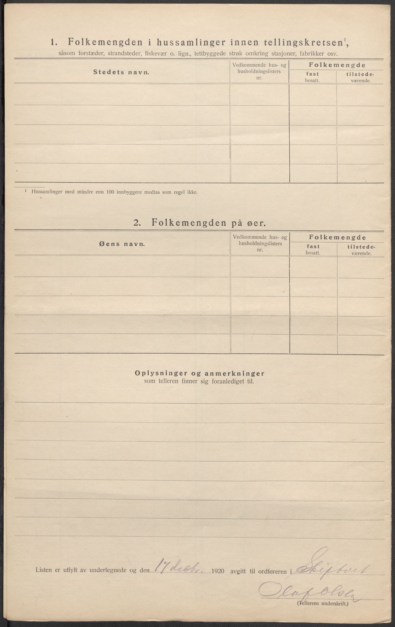 SAO, 1920 census for Skiptvet, 1920, p. 13