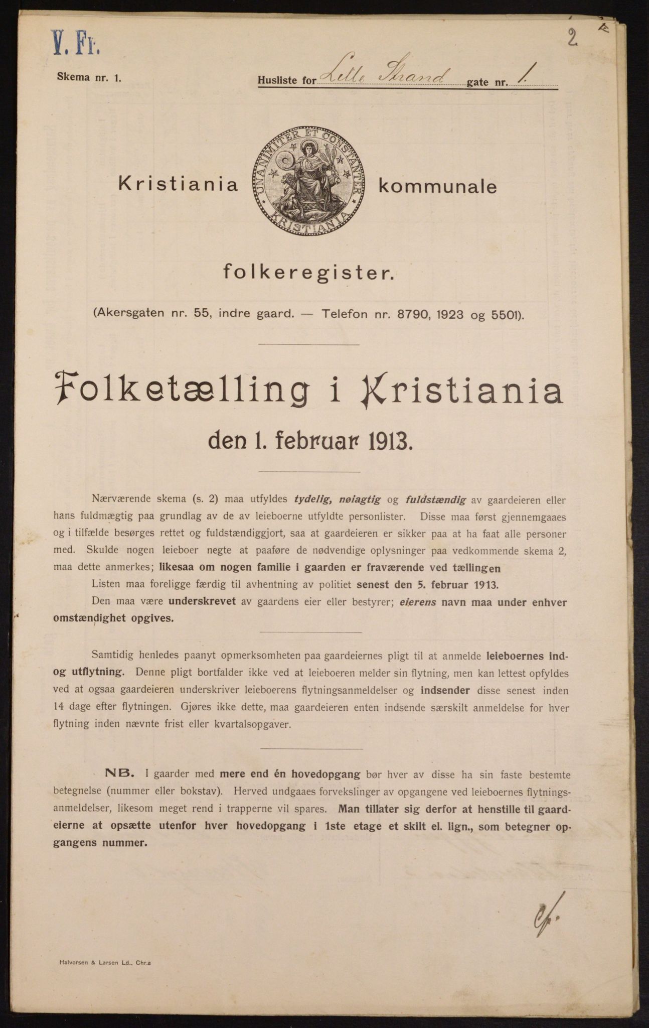 OBA, Municipal Census 1913 for Kristiania, 1913, p. 57345