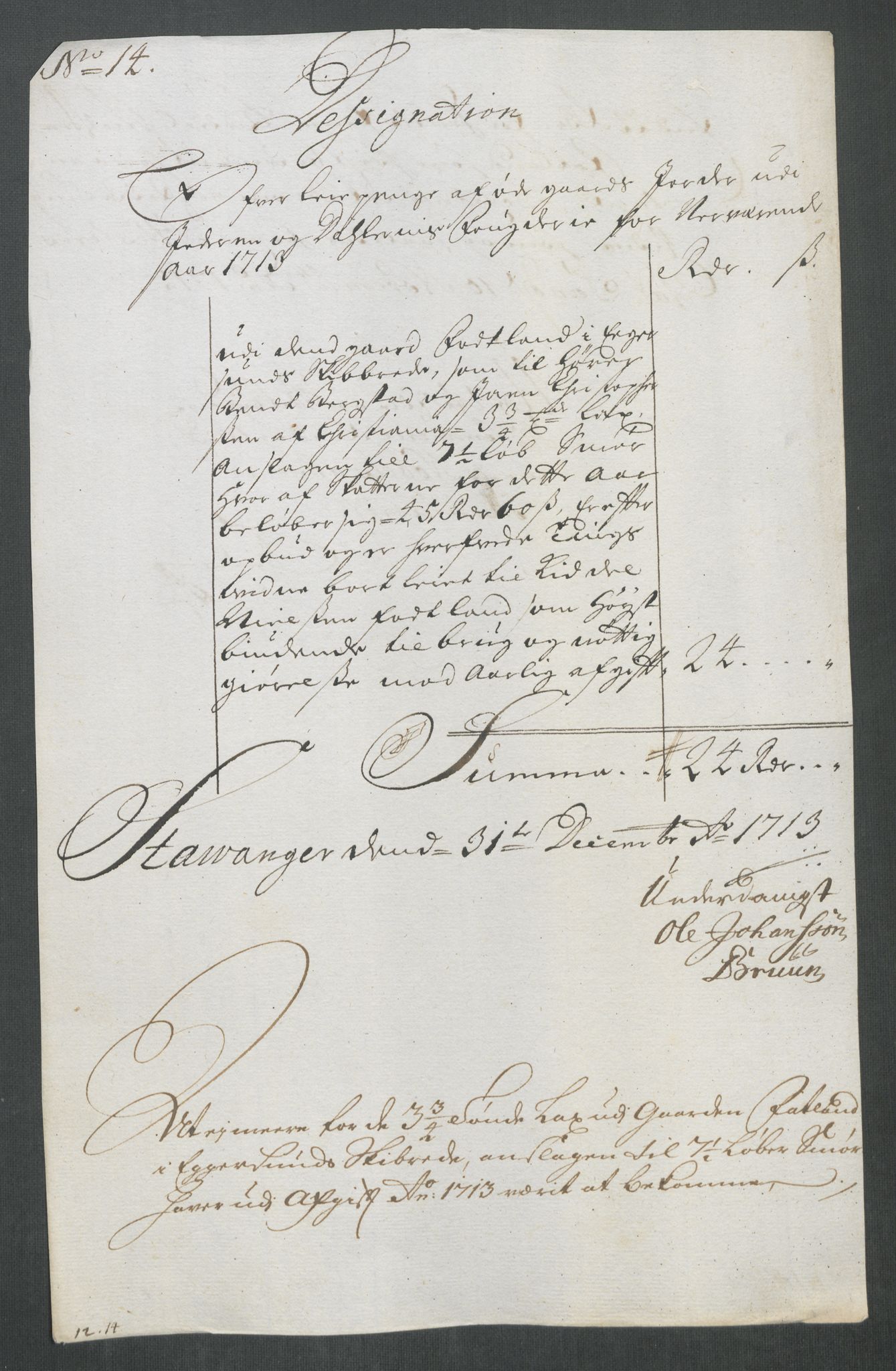 Rentekammeret inntil 1814, Reviderte regnskaper, Fogderegnskap, RA/EA-4092/R46/L2738: Fogderegnskap Jæren og Dalane, 1713-1714, p. 54