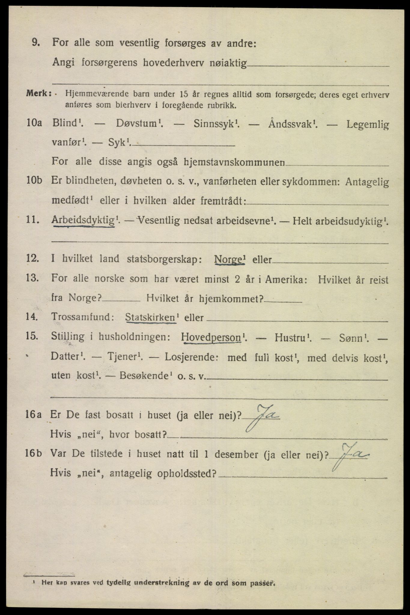 SAK, 1920 census for Spangereid, 1920, p. 1506