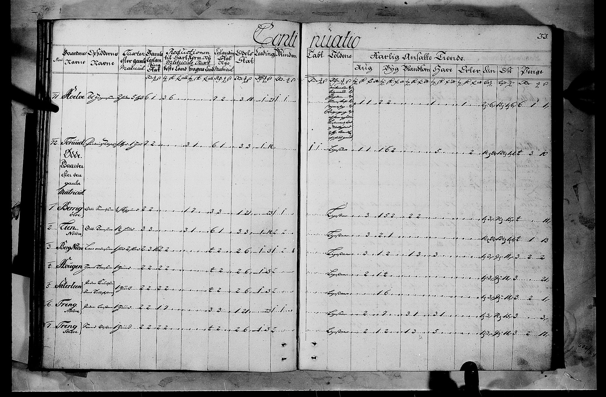 Rentekammeret inntil 1814, Realistisk ordnet avdeling, AV/RA-EA-4070/N/Nb/Nbf/L0103b: Hedmark matrikkelprotokoll, 1723, p. 32b-33a