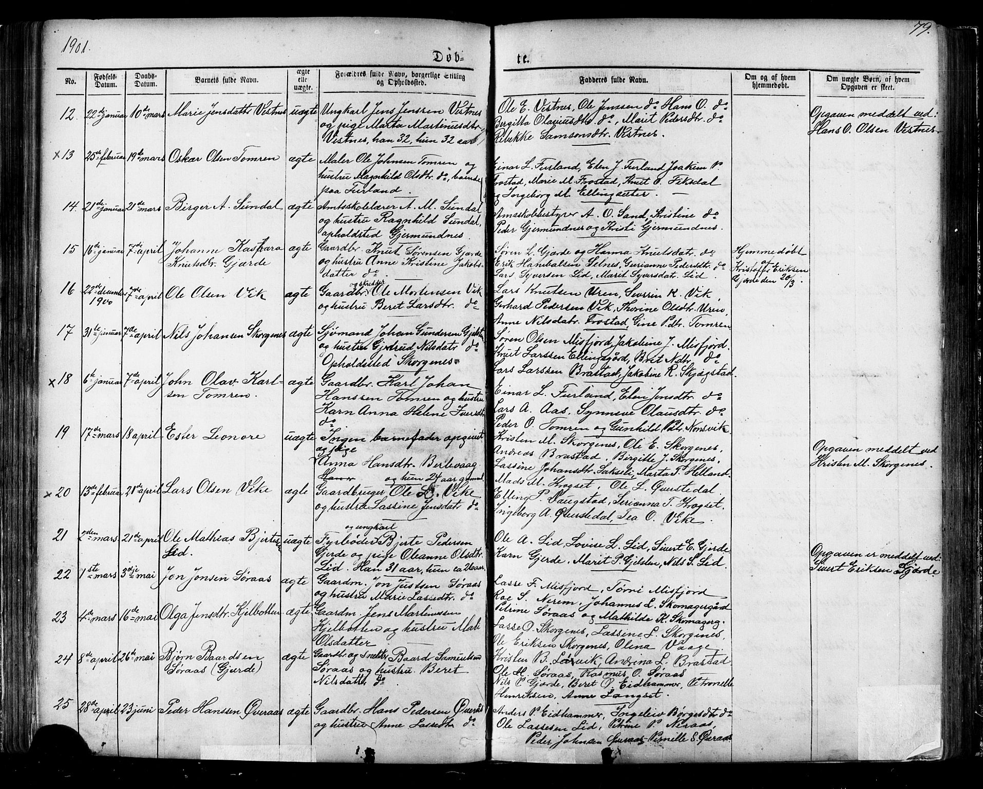 Ministerialprotokoller, klokkerbøker og fødselsregistre - Møre og Romsdal, AV/SAT-A-1454/539/L0536: Parish register (copy) no. 539C02, 1867-1913, p. 79