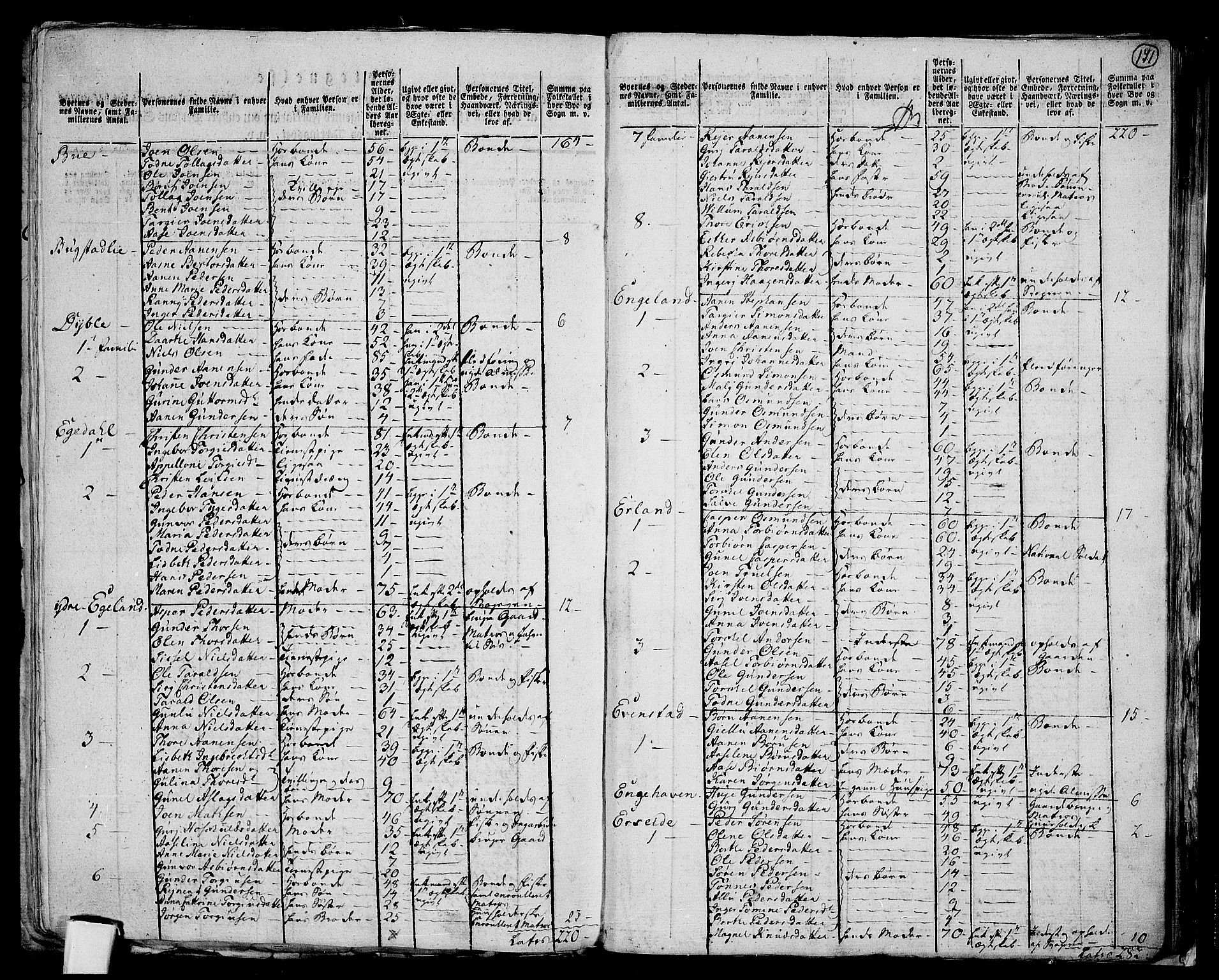 RA, 1801 census for 1029P Audnedal, 1801, p. 170b-171a
