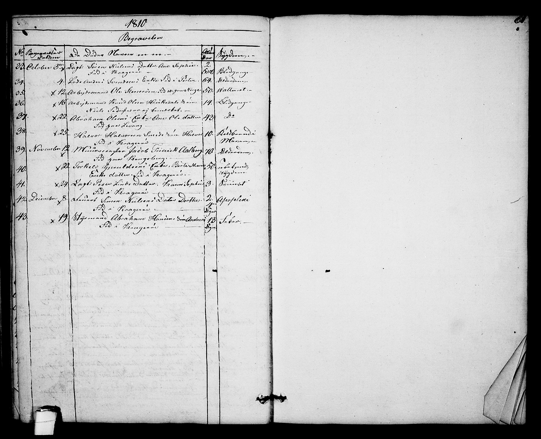 Kragerø kirkebøker, SAKO/A-278/F/Fa/L0003: Parish register (official) no. 3, 1802-1813, p. 61