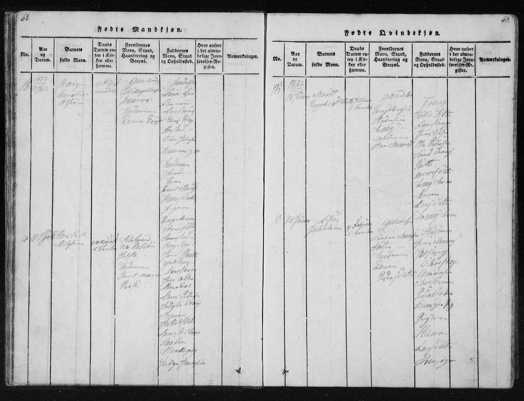 Ministerialprotokoller, klokkerbøker og fødselsregistre - Nordland, AV/SAT-A-1459/805/L0096: Parish register (official) no. 805A03, 1820-1837, p. 62-63