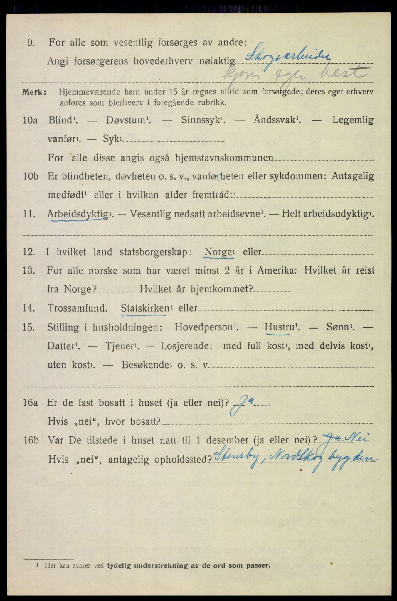 SAH, 1920 census for Elverum, 1920, p. 21181