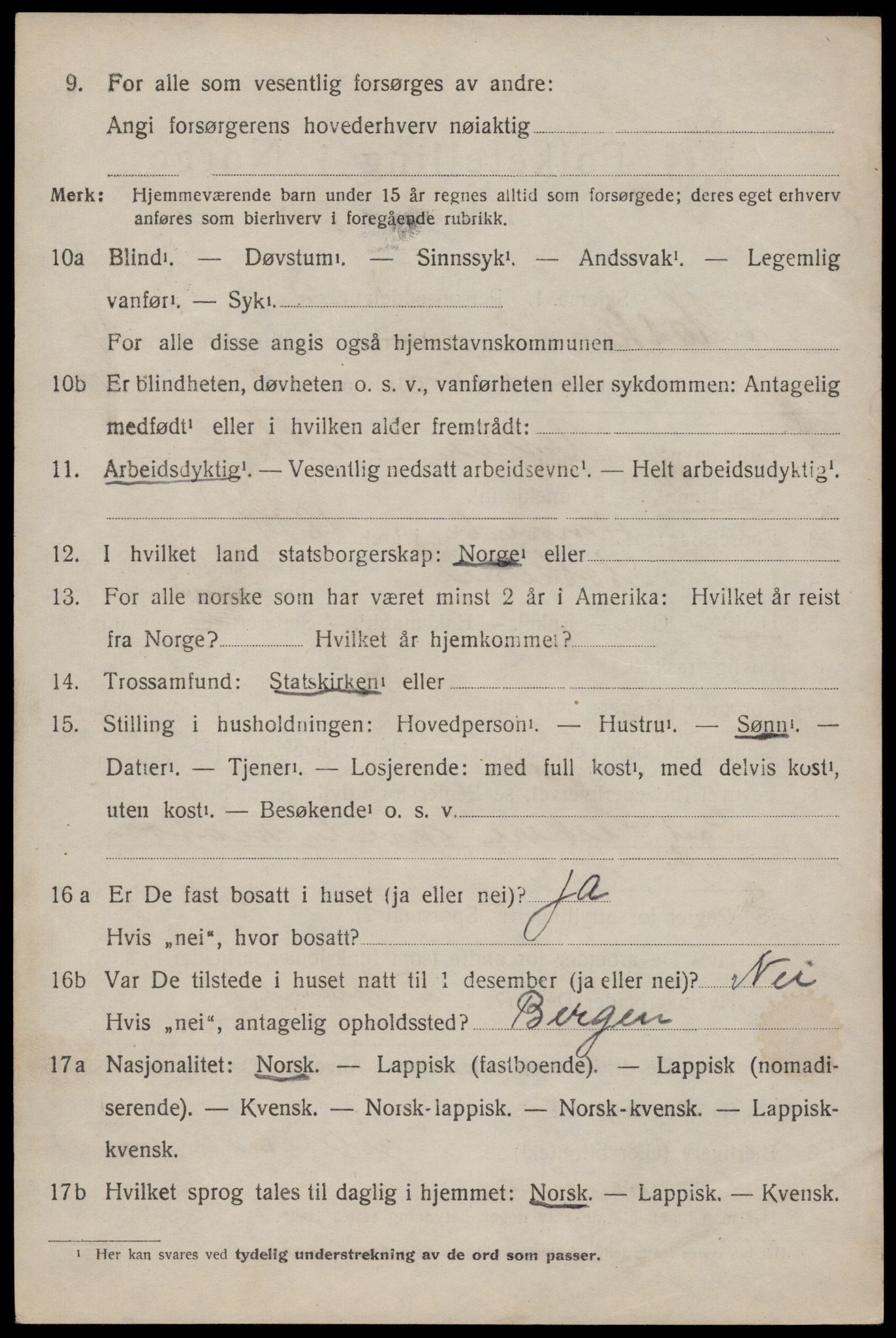 SAT, 1920 census for Moskenes, 1920, p. 3059