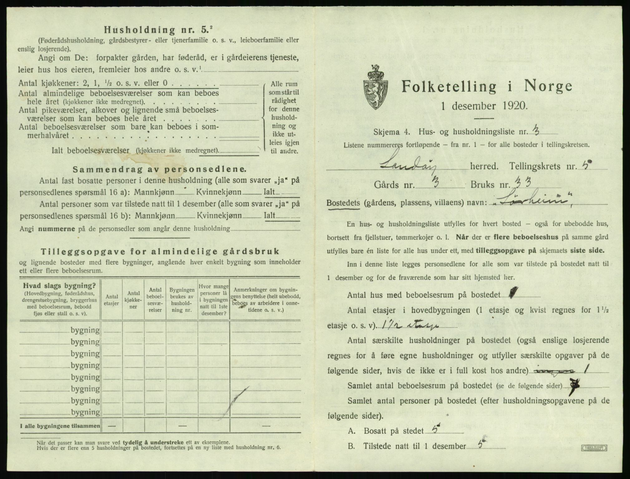 SAT, 1920 census for Sandøy, 1920, p. 246