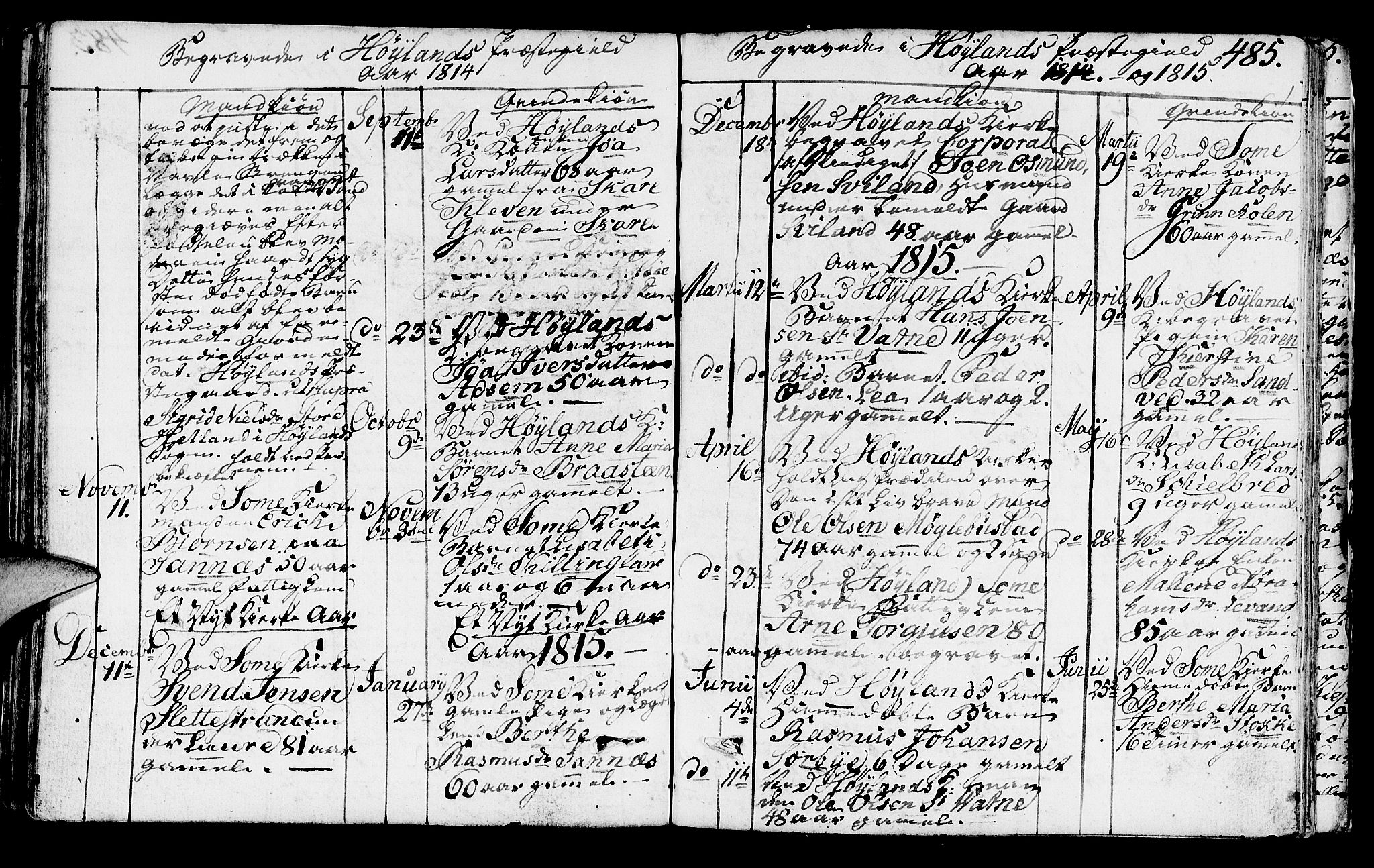 Høyland sokneprestkontor, AV/SAST-A-101799/001/30BA/L0005: Parish register (official) no. A 5, 1804-1815, p. 485