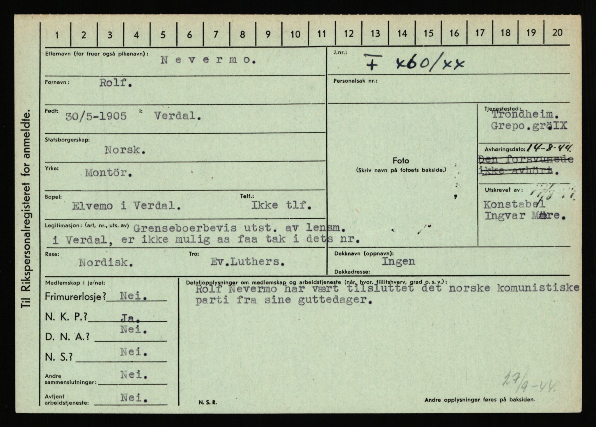 Statspolitiet - Hovedkontoret / Osloavdelingen, AV/RA-S-1329/C/Ca/L0011: Molberg - Nøstvold, 1943-1945, p. 2228