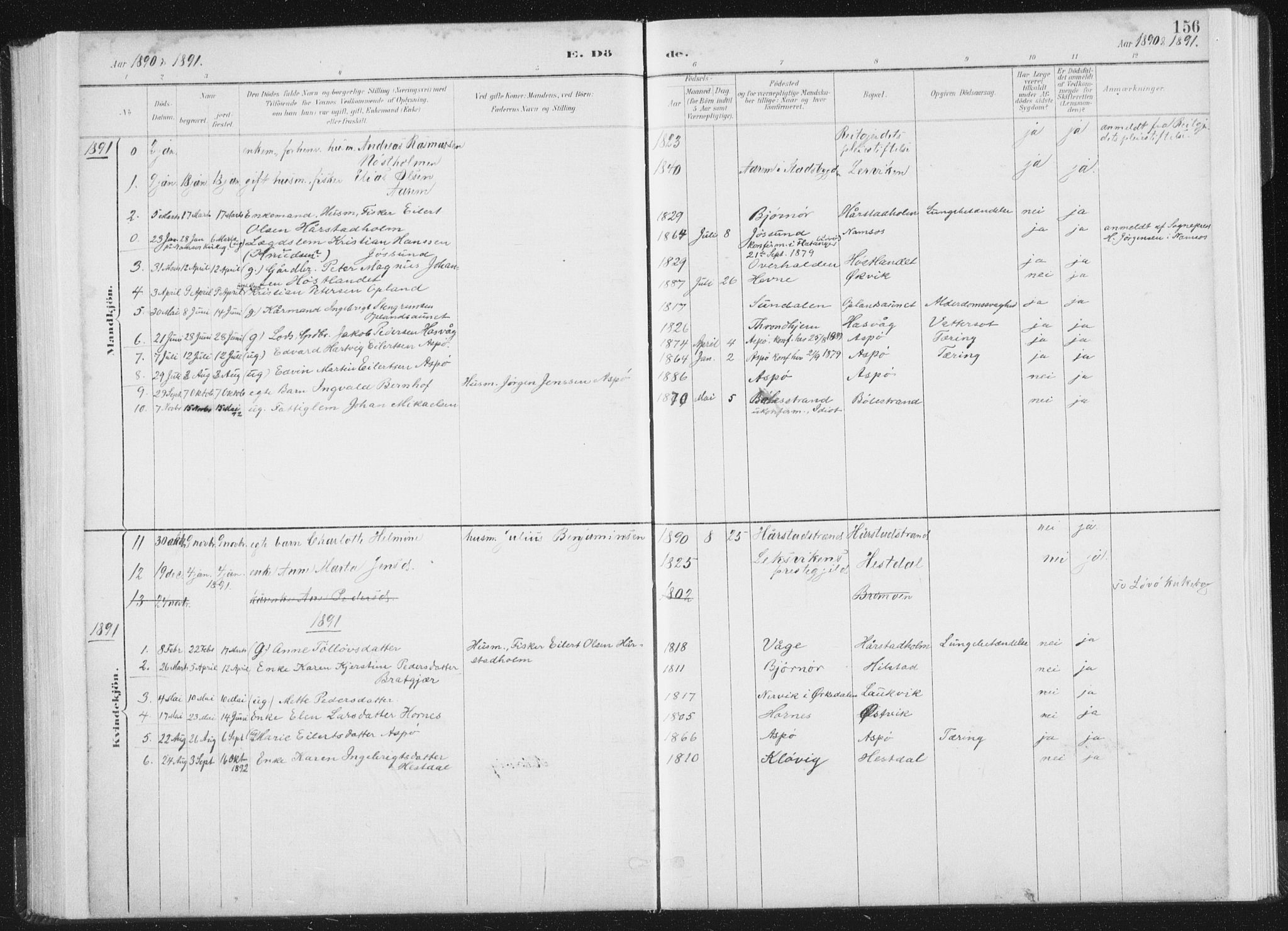 Ministerialprotokoller, klokkerbøker og fødselsregistre - Nord-Trøndelag, SAT/A-1458/771/L0597: Parish register (official) no. 771A04, 1885-1910, p. 156