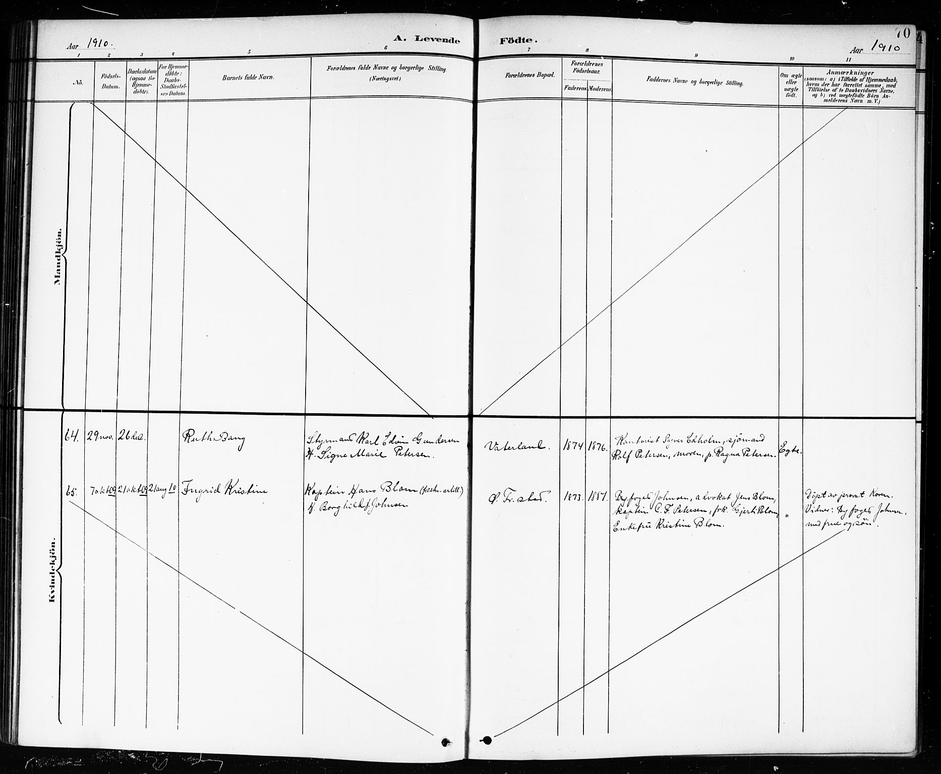 Østre Fredrikstad prestekontor Kirkebøker, AV/SAO-A-10907/G/Ga/L0002: Parish register (copy) no. 2, 1900-1919, p. 70