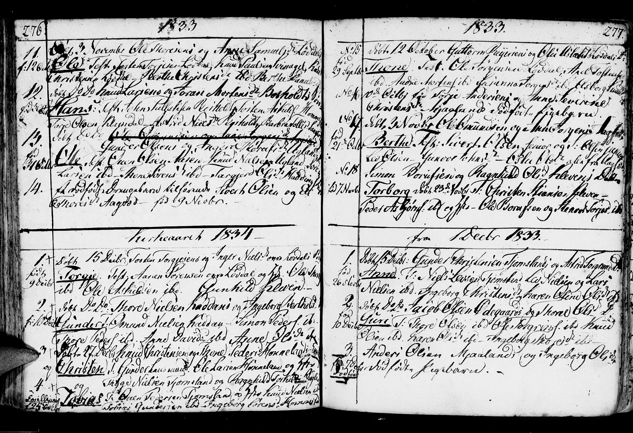 Holum sokneprestkontor, AV/SAK-1111-0022/F/Fa/Fab/L0004: Parish register (official) no. A 4, 1774-1847, p. 276-277