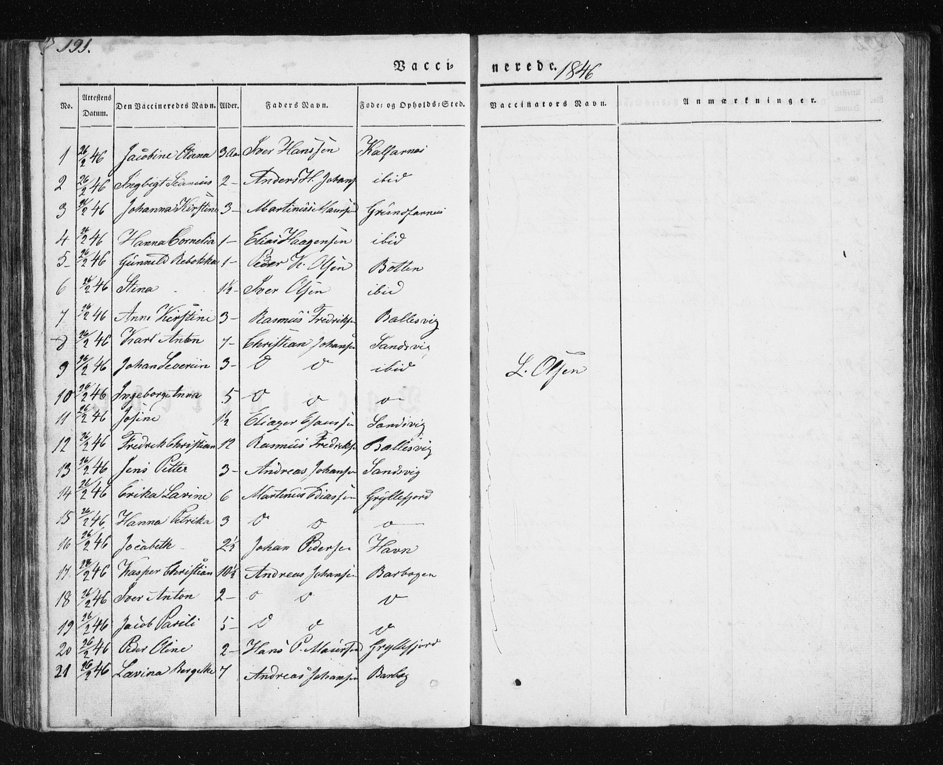 Berg sokneprestkontor, SATØ/S-1318/G/Ga/Gab/L0011klokker: Parish register (copy) no. 11, 1833-1878, p. 191