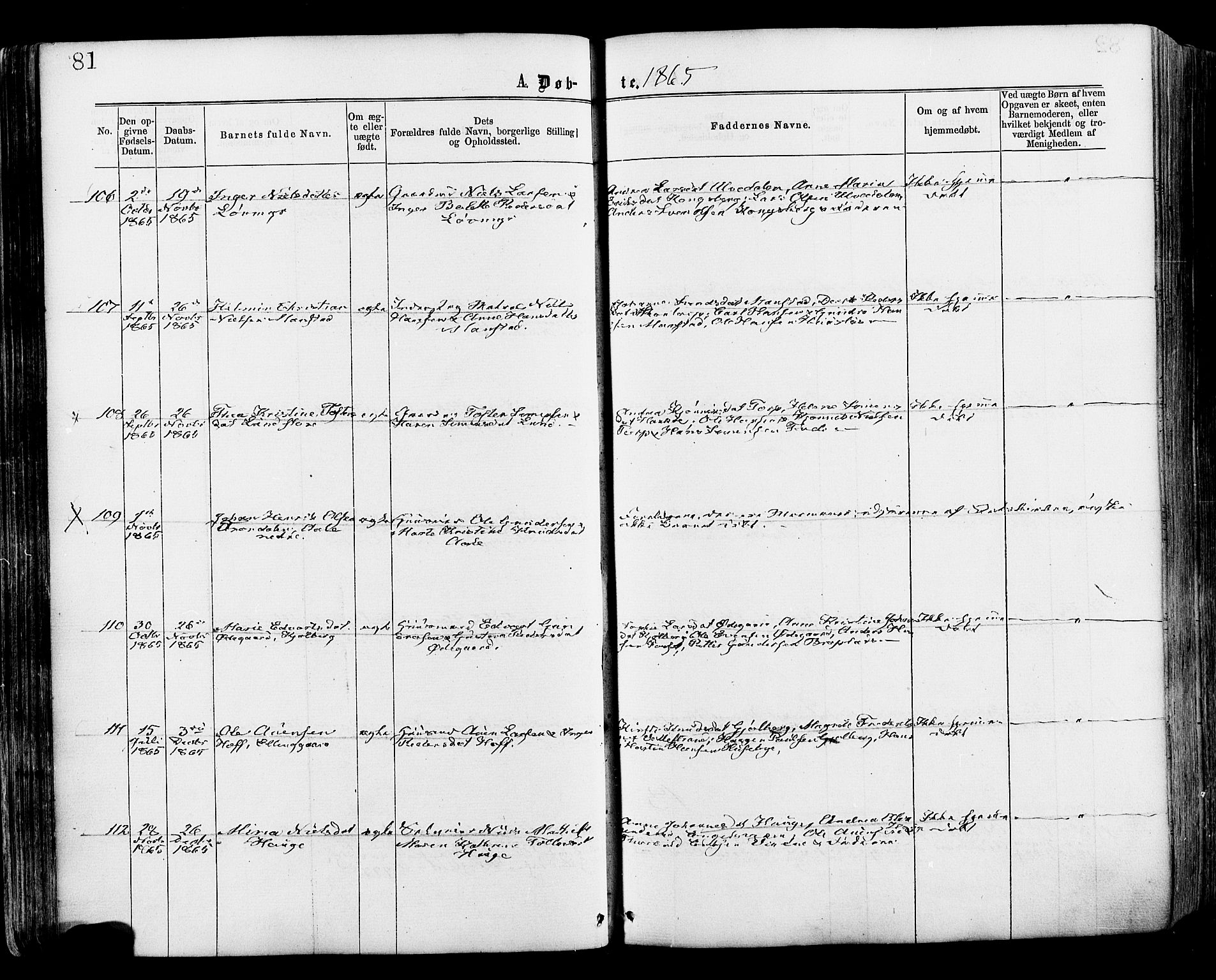 Onsøy prestekontor Kirkebøker, AV/SAO-A-10914/F/Fa/L0004: Parish register (official) no. I 4, 1861-1877, p. 81