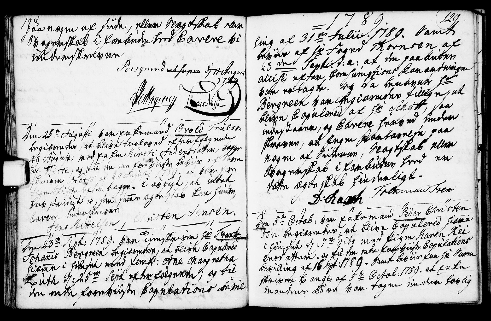 Porsgrunn kirkebøker , AV/SAKO-A-104/F/Fa/L0003: Parish register (official) no. 3, 1764-1814, p. 128-129