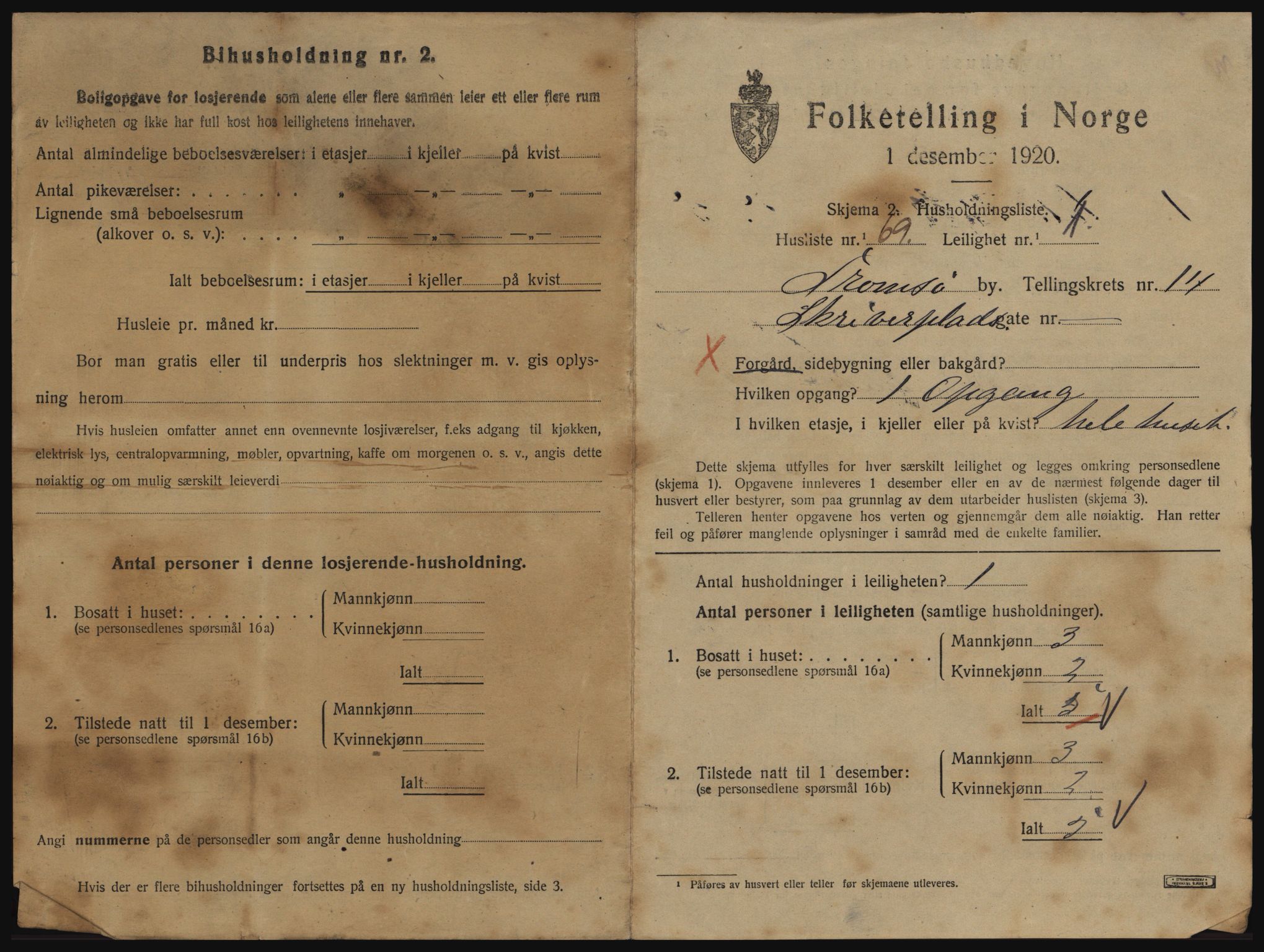 SATØ, 1920 census for Tromsø, 1920, p. 6853