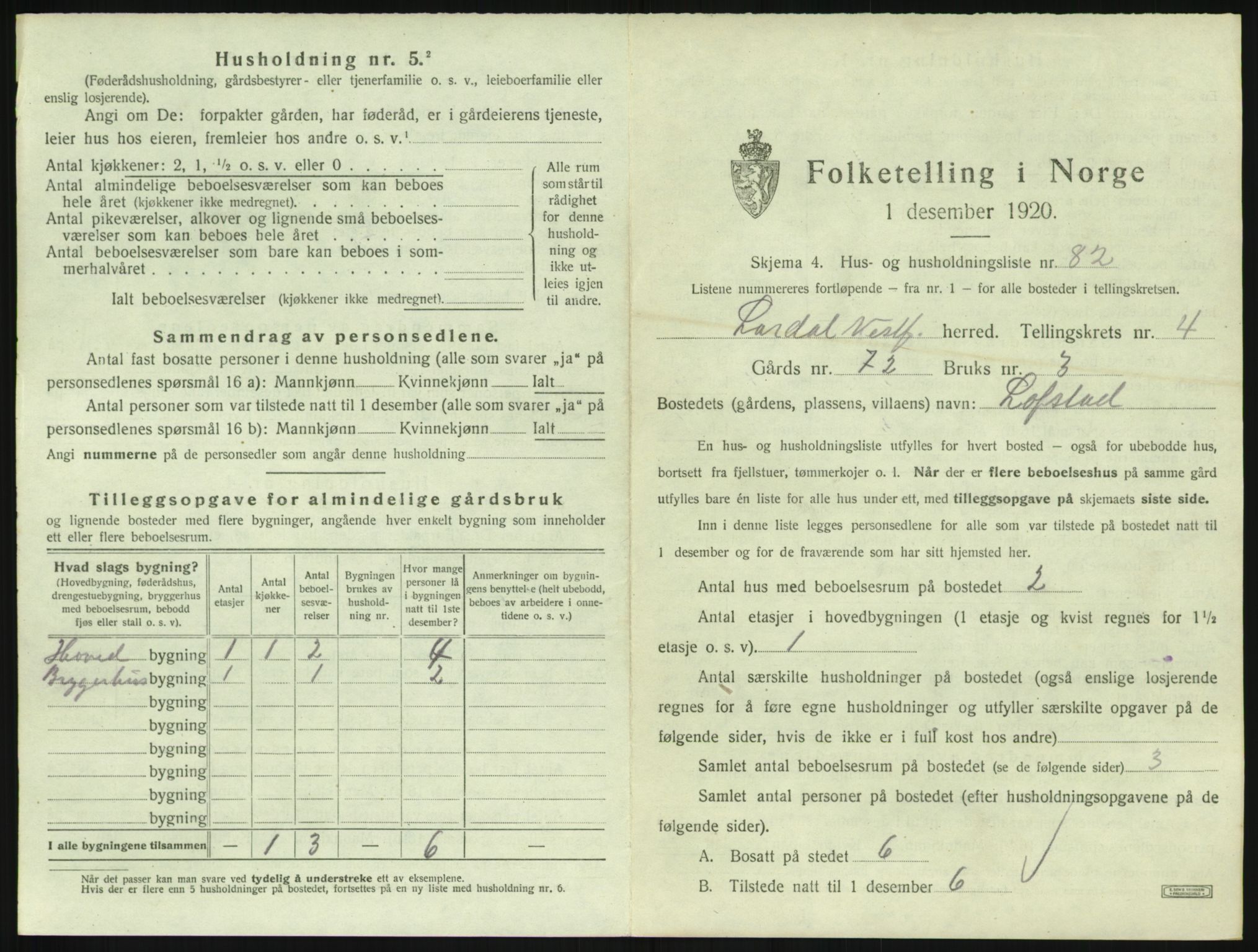 SAKO, 1920 census for Lardal, 1920, p. 671