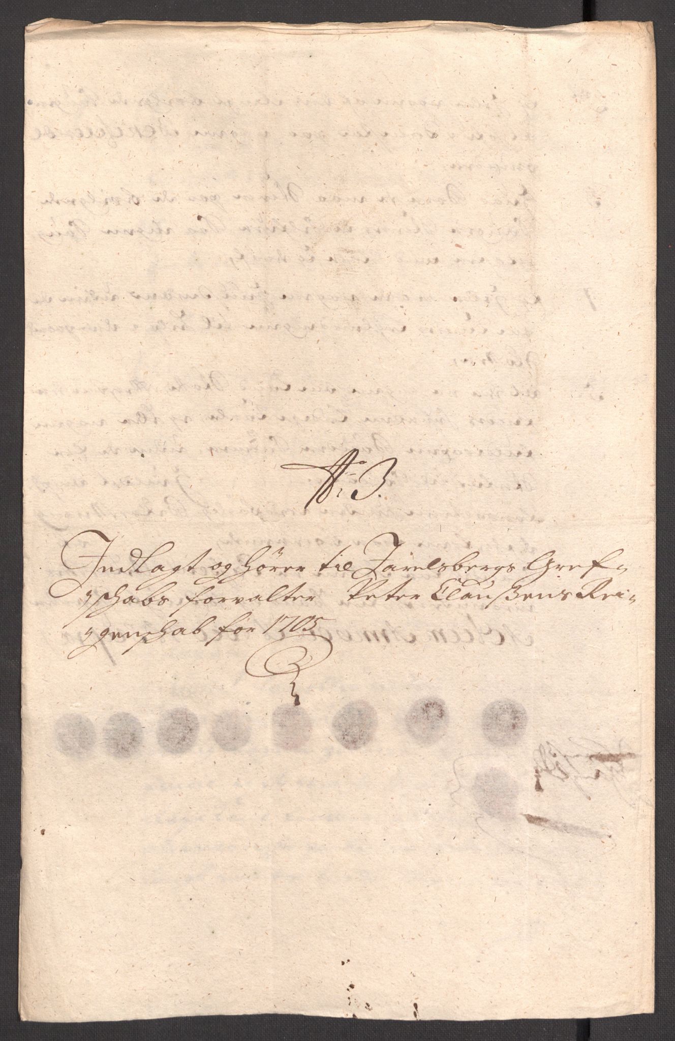 Rentekammeret inntil 1814, Reviderte regnskaper, Fogderegnskap, AV/RA-EA-4092/R32/L1871: Fogderegnskap Jarlsberg grevskap, 1703-1705, p. 524