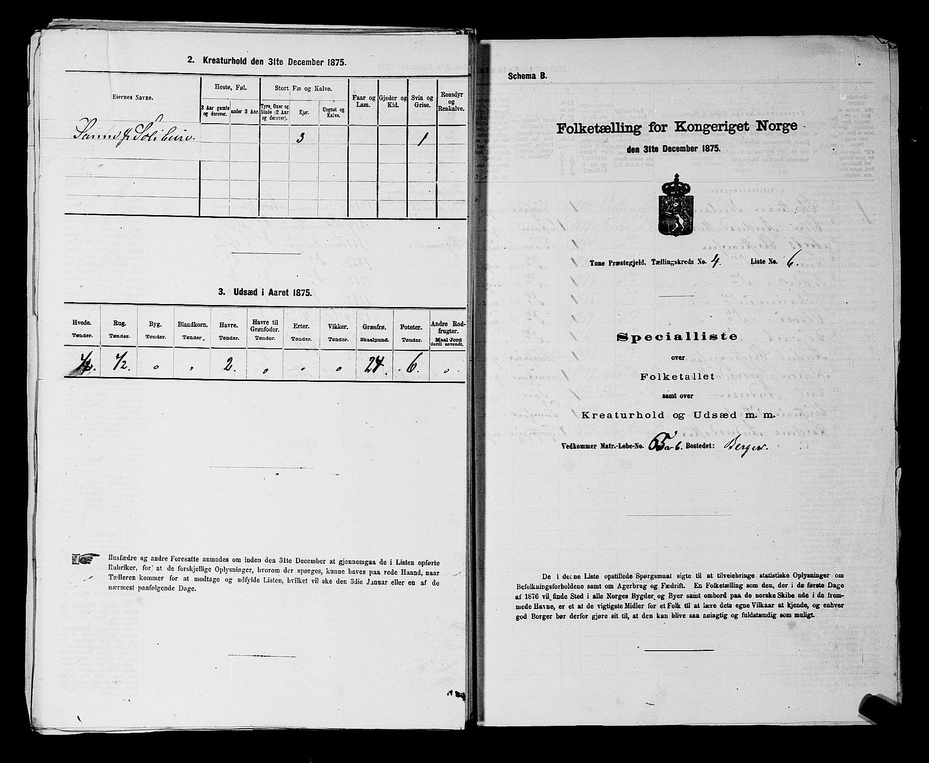 RA, 1875 census for 0130P Tune, 1875, p. 645