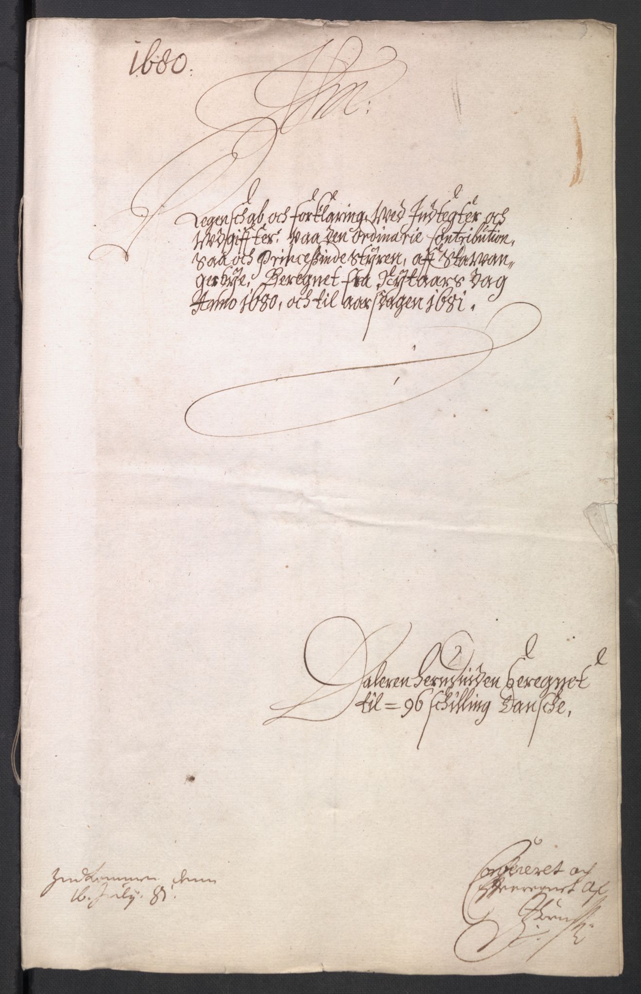 Rentekammeret inntil 1814, Reviderte regnskaper, Byregnskaper, AV/RA-EA-4066/R/Ro/L0301: [O3] Kontribusjonsregnskap, 1679-1684, p. 37