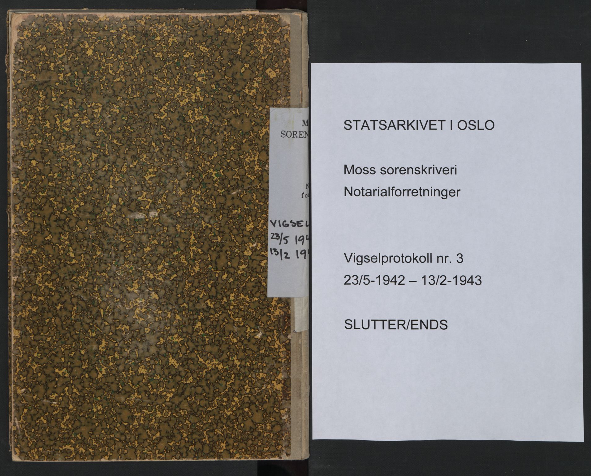 Moss sorenskriveri, SAO/A-10168, 1942-1943