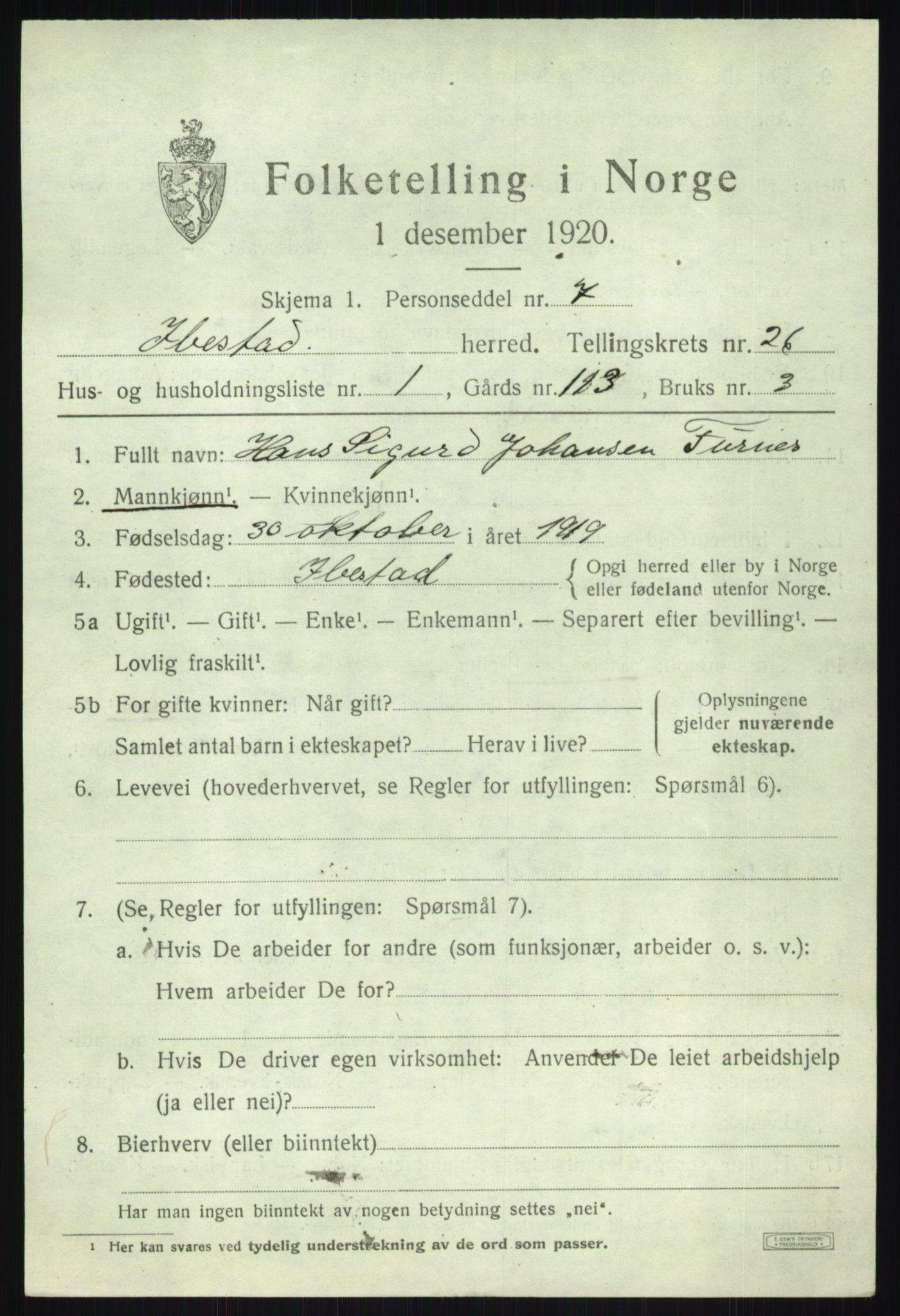 SATØ, 1920 census for Ibestad, 1920, p. 13659