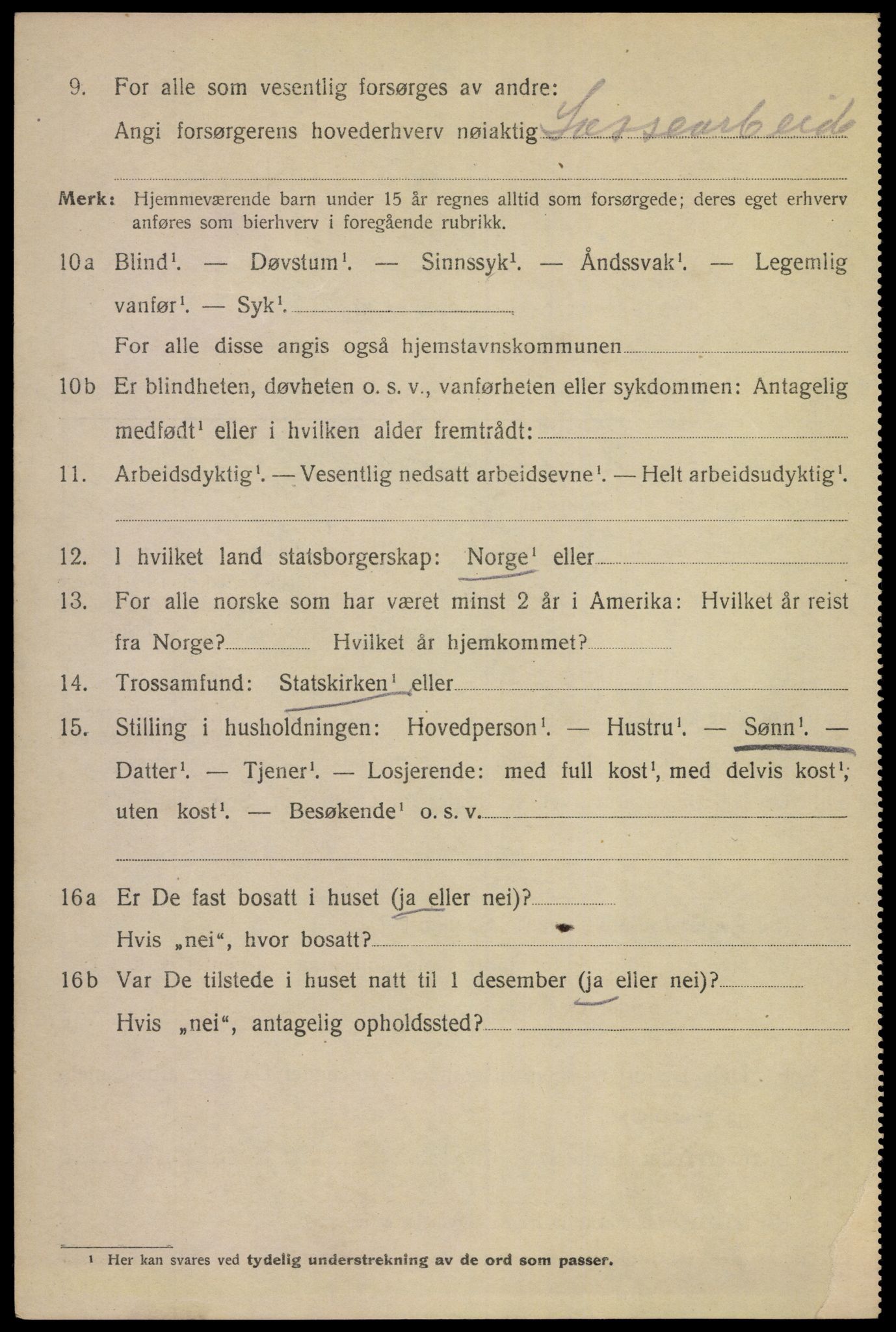 SAKO, 1920 census for Skien, 1920, p. 45087