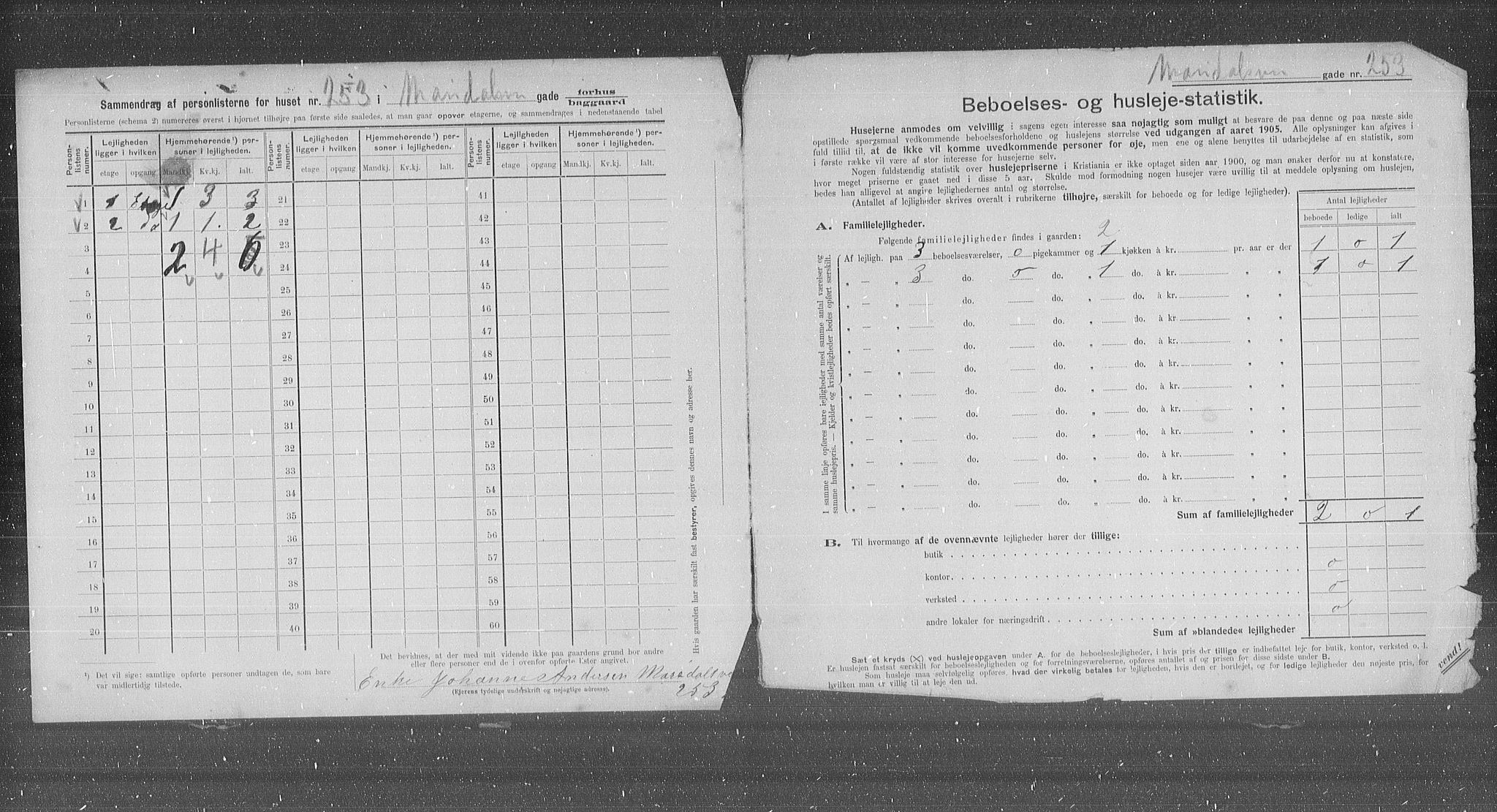 OBA, Municipal Census 1905 for Kristiania, 1905, p. 32888