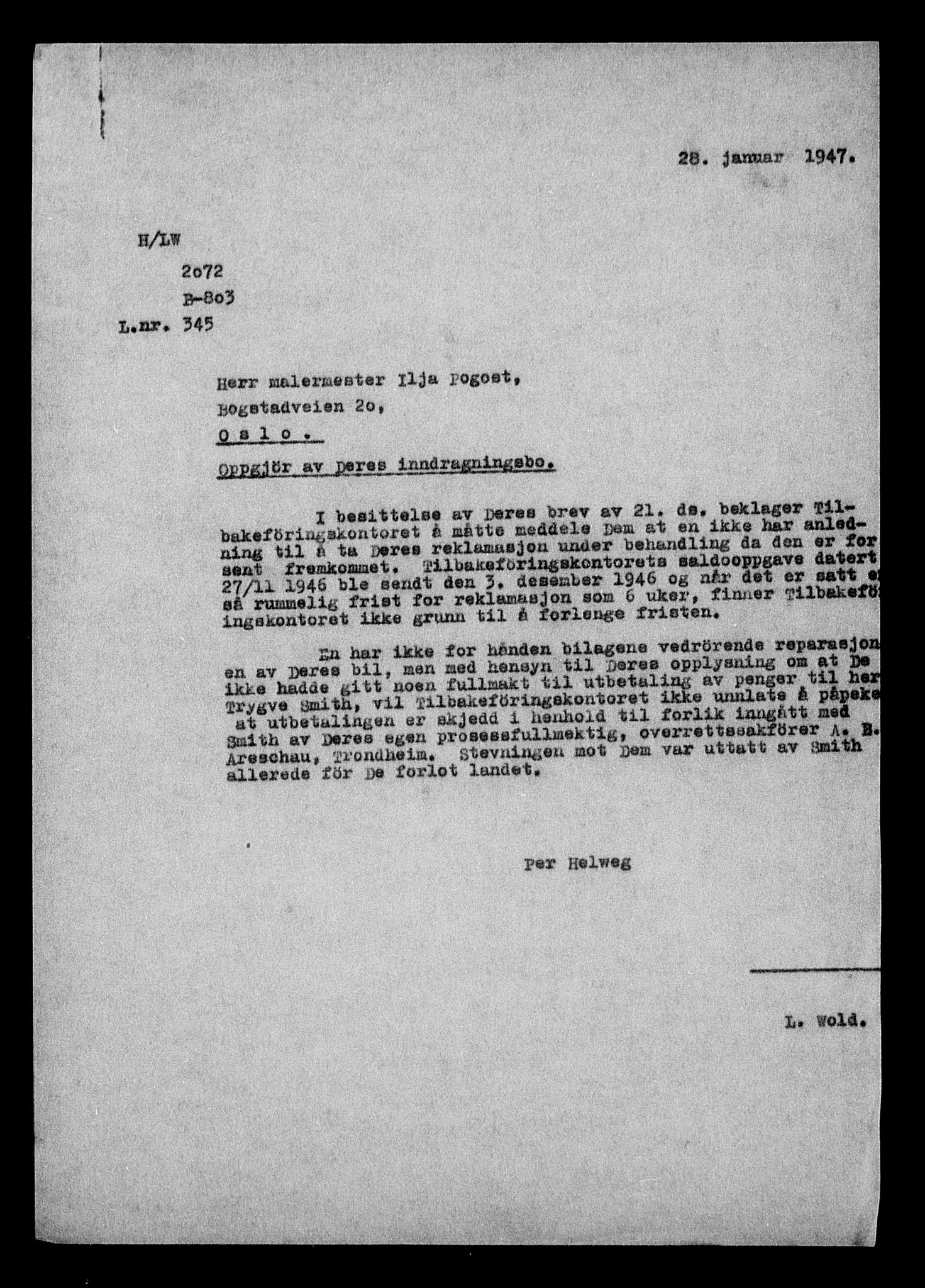 Justisdepartementet, Tilbakeføringskontoret for inndratte formuer, AV/RA-S-1564/H/Hc/Hcc/L0970: --, 1945-1947, p. 21