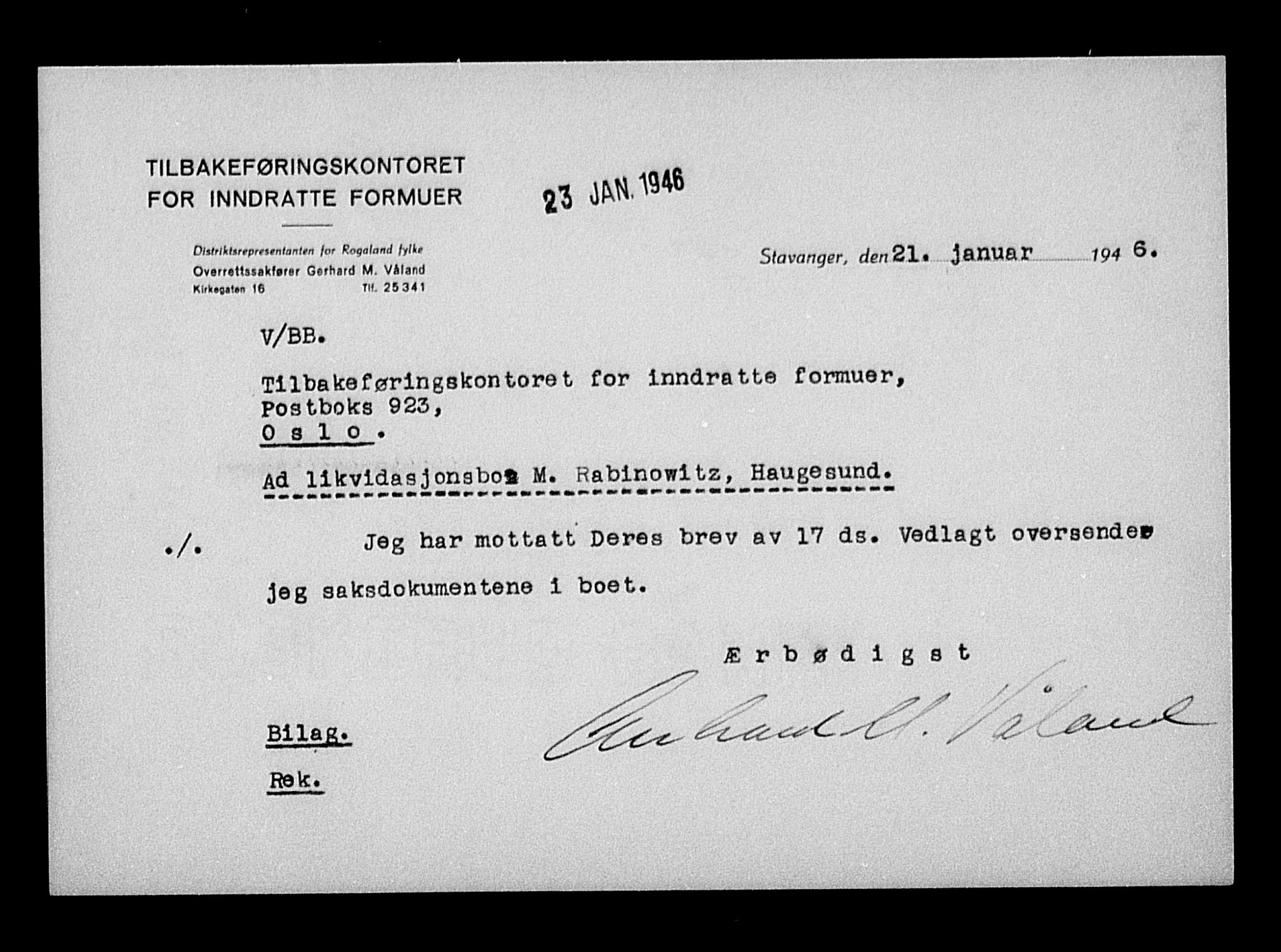 Justisdepartementet, Tilbakeføringskontoret for inndratte formuer, AV/RA-S-1564/H/Hc/Hcd/L1004: --, 1945-1947, p. 318