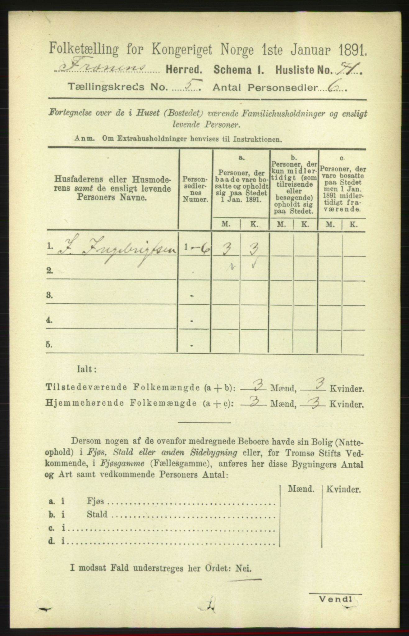 RA, 1891 census for 1548 Fræna, 1891, p. 1340