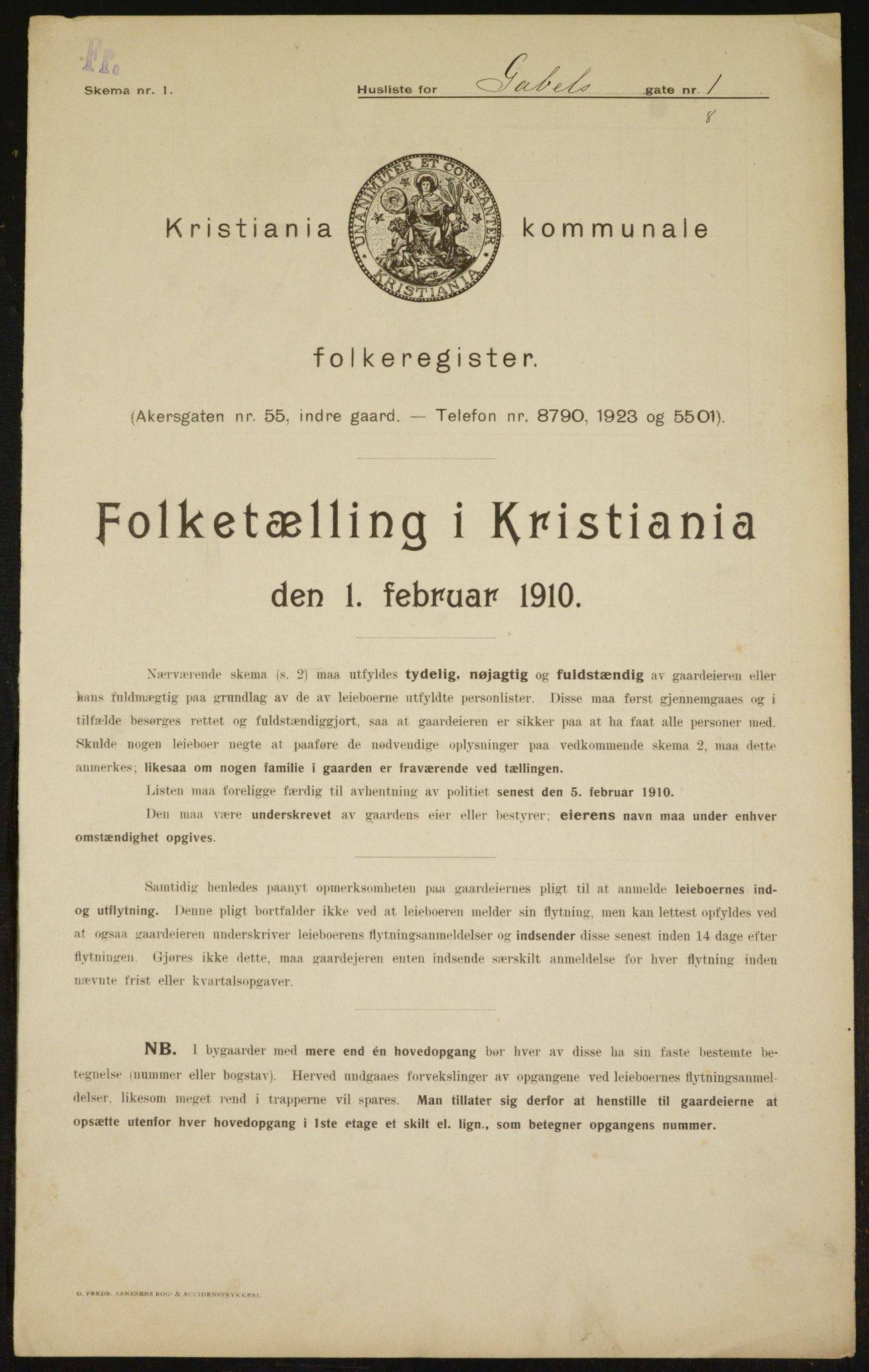 OBA, Municipal Census 1910 for Kristiania, 1910, p. 27104