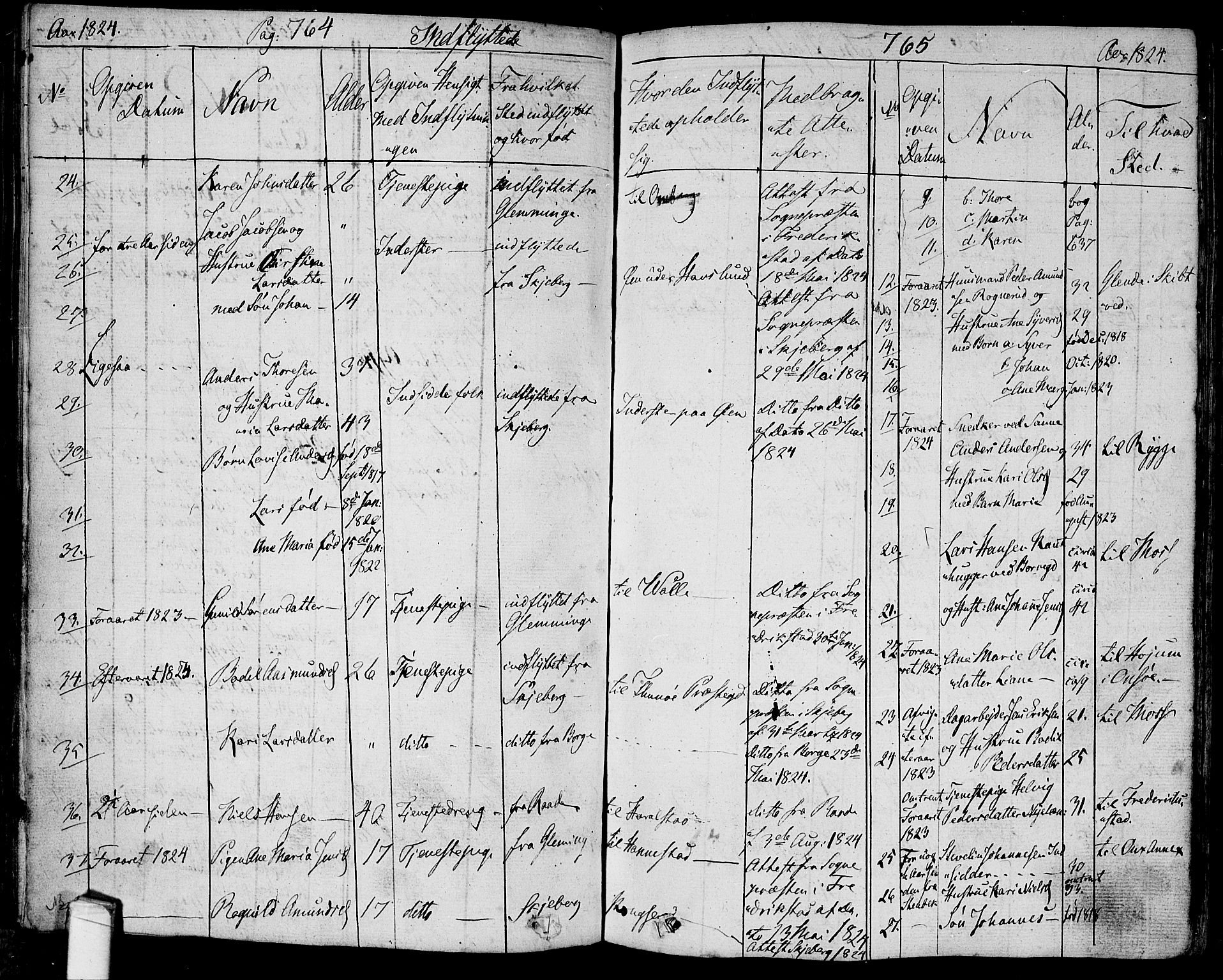 Tune prestekontor Kirkebøker, SAO/A-2007/F/Fa/L0006: Parish register (official) no. 6, 1823-1831, p. 764-765