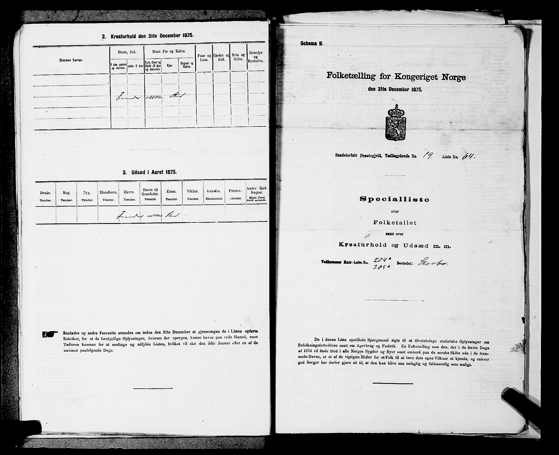 SAKO, 1875 census for 0816P Sannidal, 1875, p. 1690