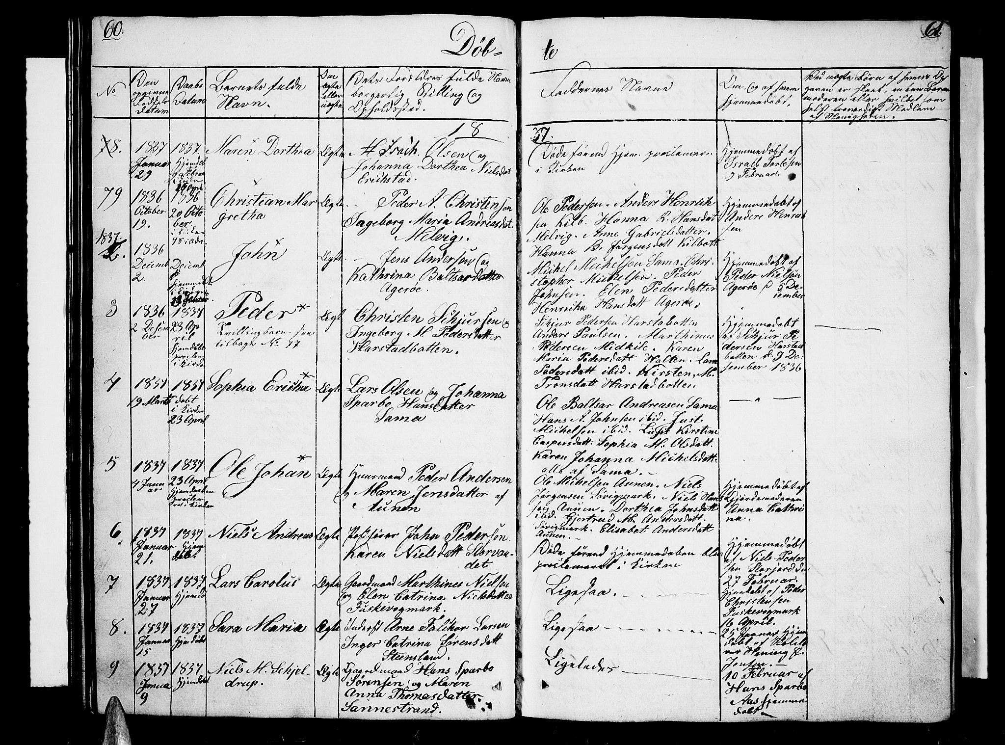 Trondenes sokneprestkontor, SATØ/S-1319/H/Hb/L0005klokker: Parish register (copy) no. 5, 1834-1845, p. 60-61