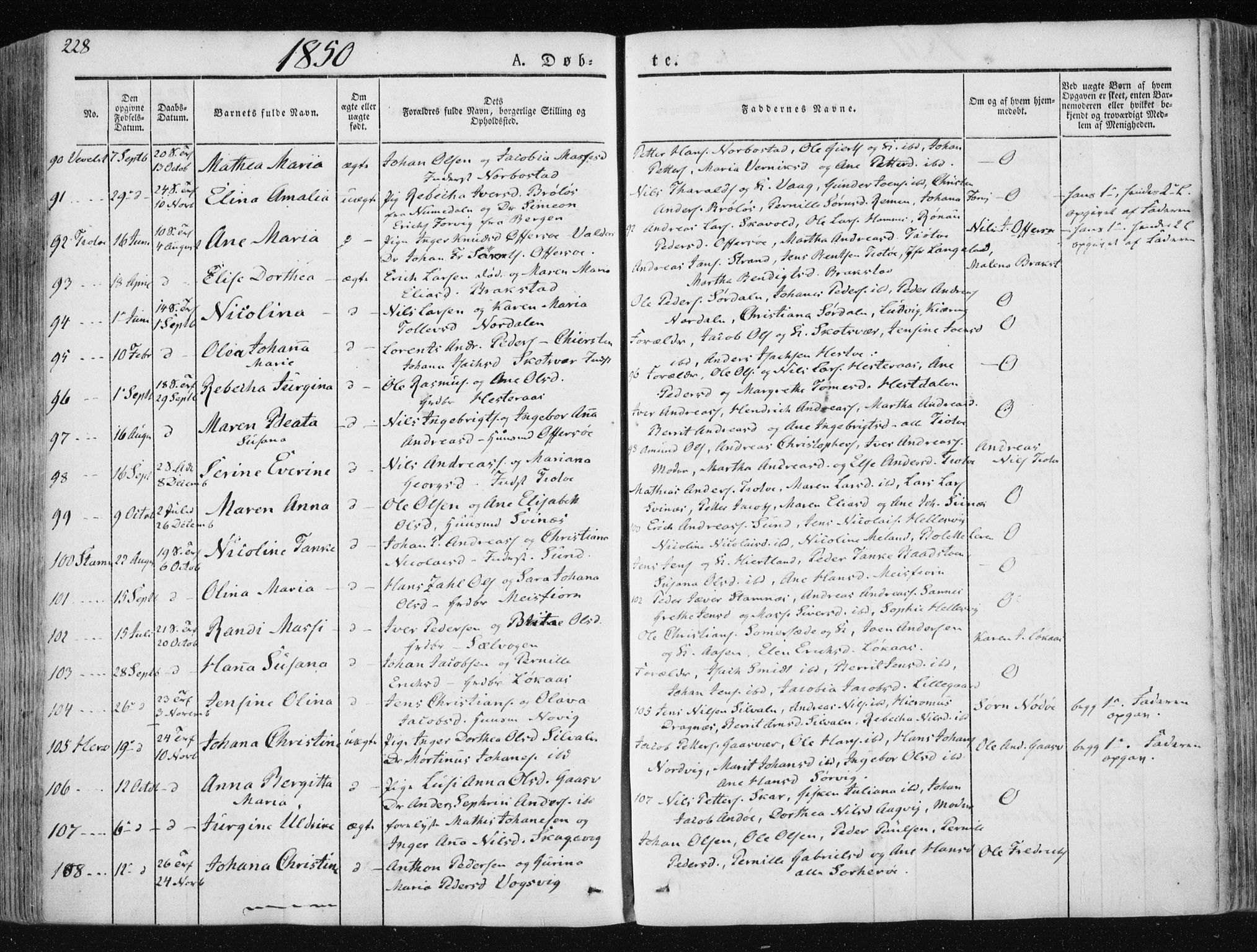 Ministerialprotokoller, klokkerbøker og fødselsregistre - Nordland, SAT/A-1459/830/L0446: Parish register (official) no. 830A10, 1831-1865, p. 228