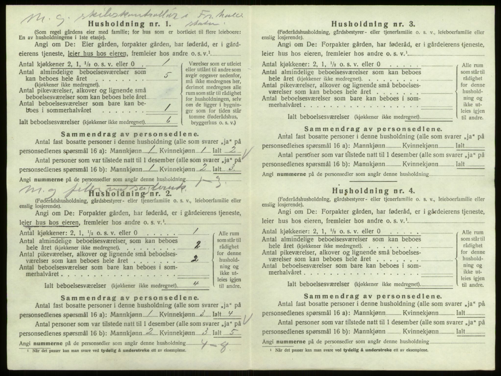 SAO, 1920 census for Berg, 1920, p. 256