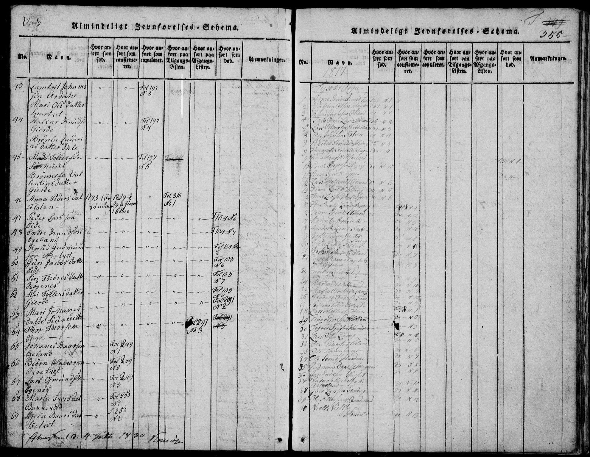 Skjold sokneprestkontor, SAST/A-101847/H/Ha/Hab/L0002: Parish register (copy) no. B 2 /1, 1815-1830, p. 355