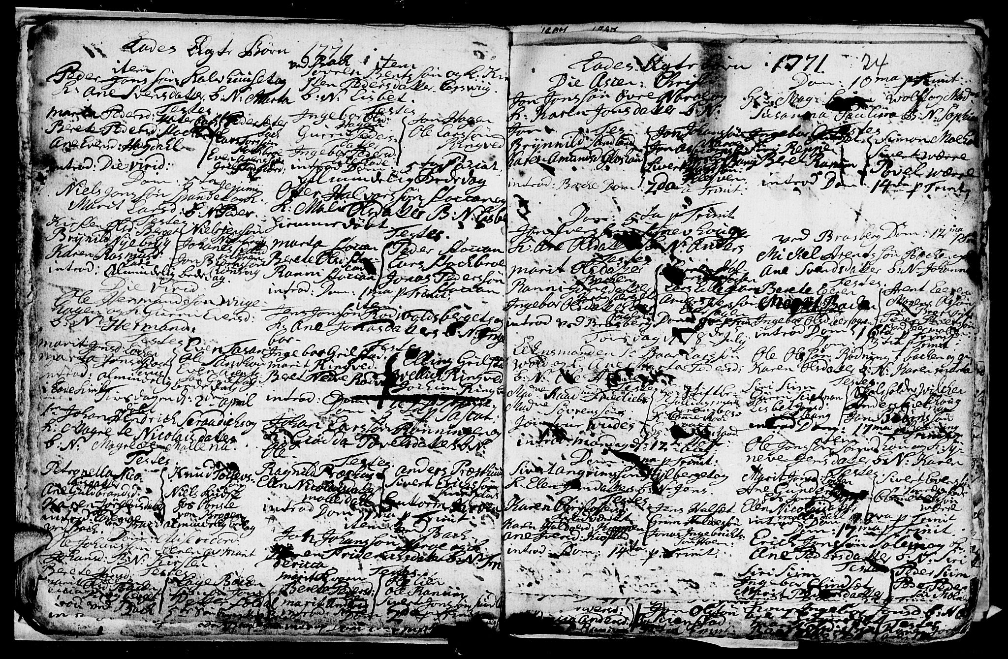 Ministerialprotokoller, klokkerbøker og fødselsregistre - Sør-Trøndelag, SAT/A-1456/606/L0305: Parish register (copy) no. 606C01, 1757-1819, p. 24