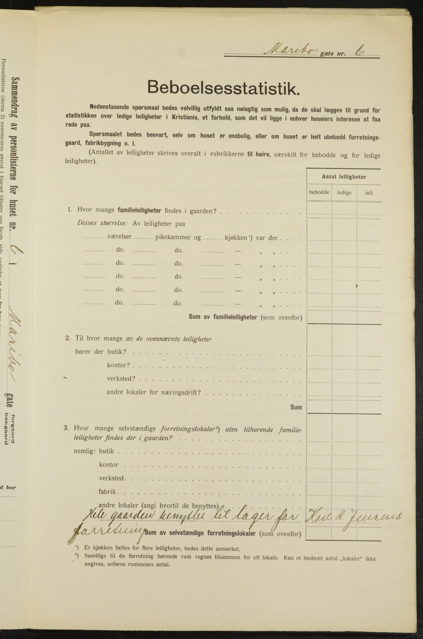 OBA, Municipal Census 1913 for Kristiania, 1913, p. 60209