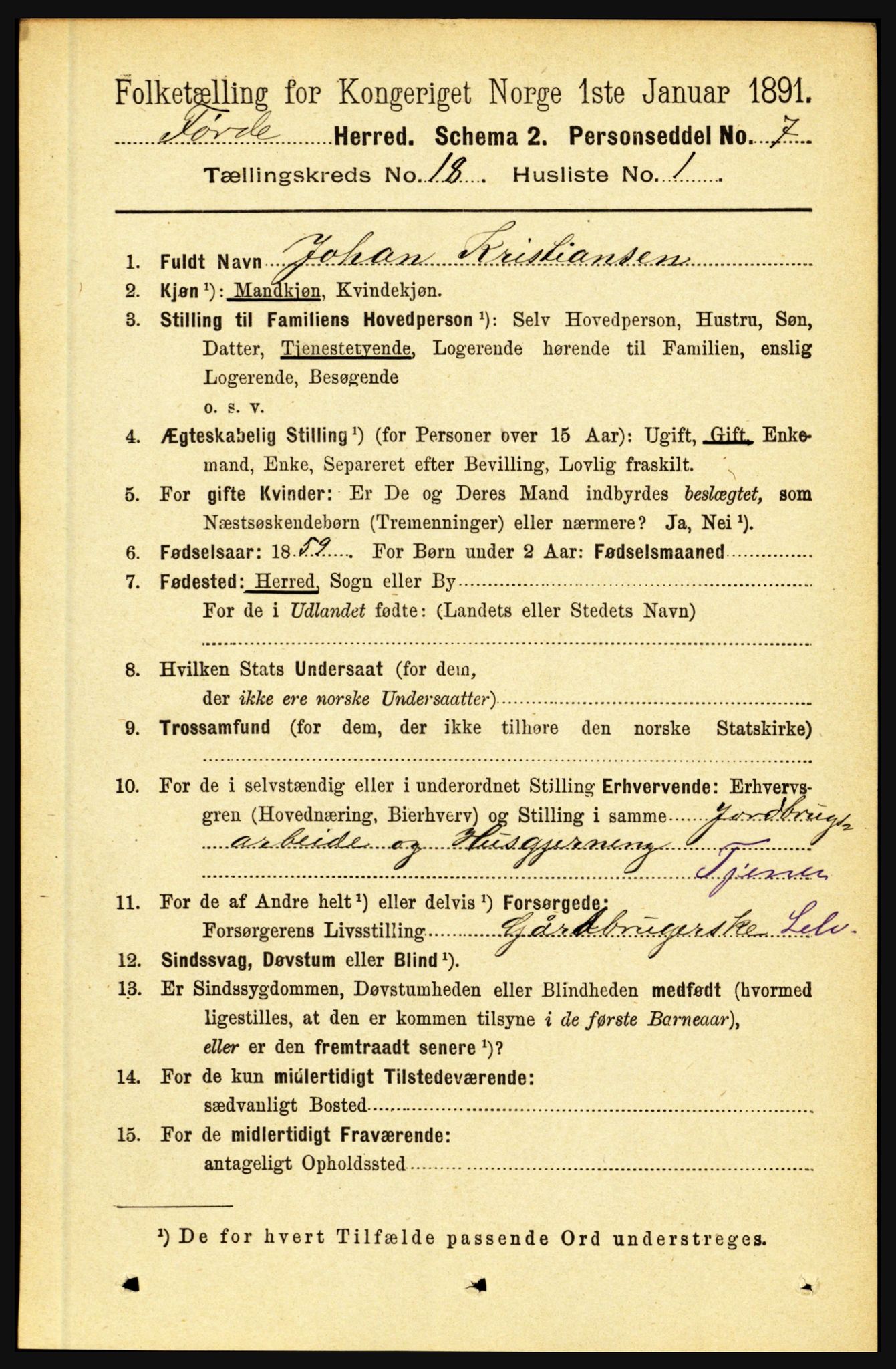 RA, 1891 census for 1432 Førde, 1891, p. 6374